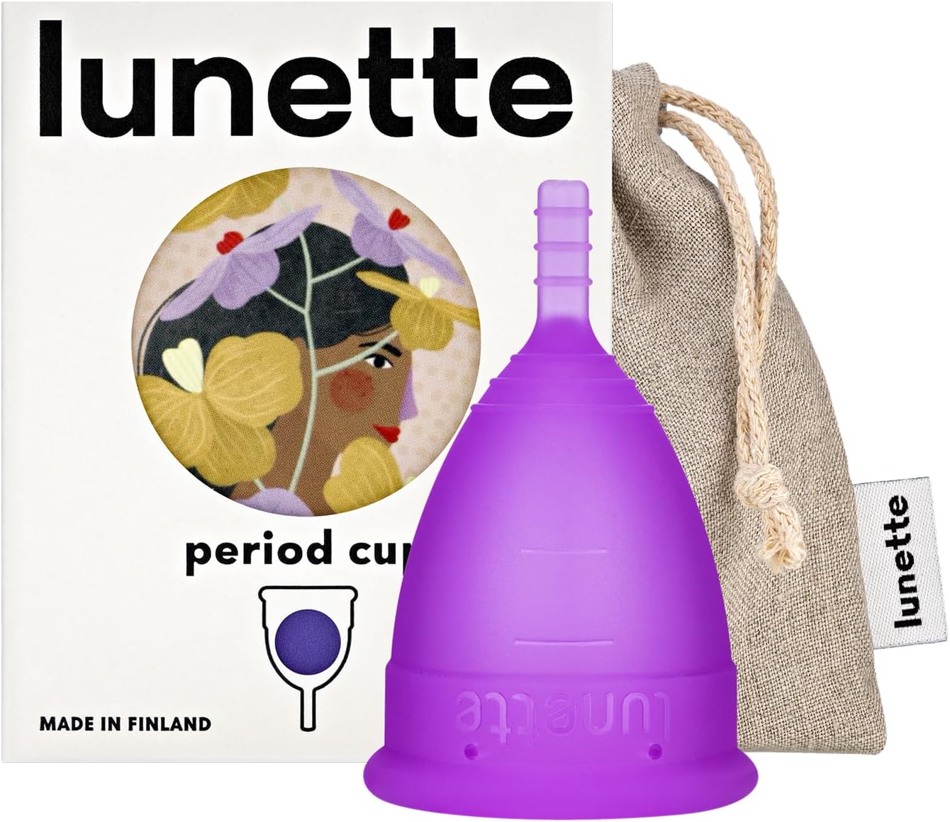 Lunette Menstrual Cup – Best Reusable Period Cup – Wear for 12 Hours and Reuse up to 10 Years, Violet Size 2 for Moderate to Heavy Flow