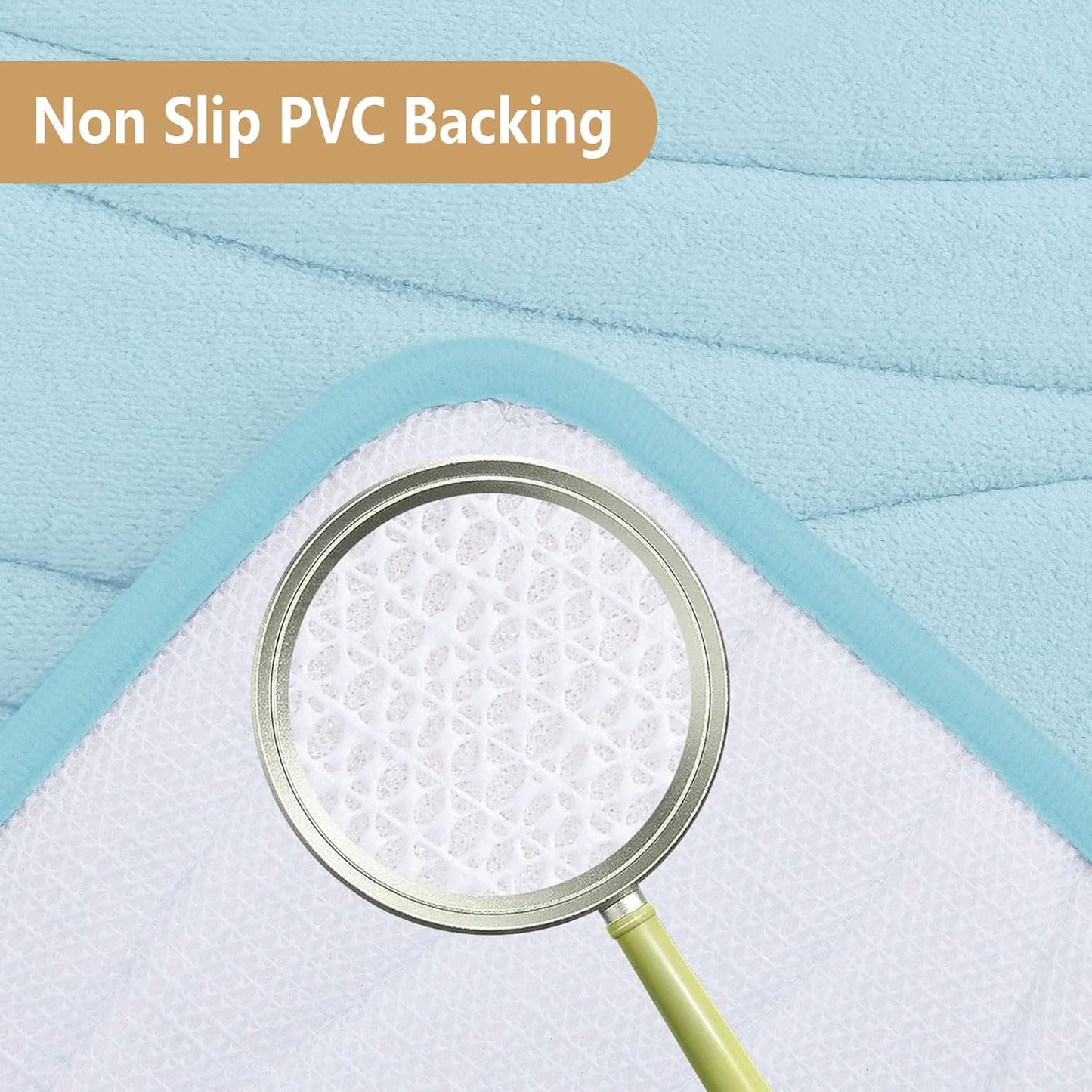 Buganda Memory Foam Bathroom Rug Mat 59x24, Extra Soft and Absorbent Bath Mats, Non-Slip and Machine Washable Bath Rugs for Bathroom Floor,Tub and Shower, Sky Blue