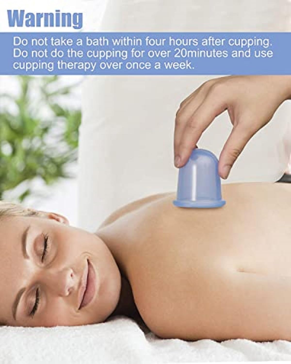 Silicone Cupping Sets Massage Cup Tool Vacuum Suction Cup for Cellulite Treatment Vacuum Cups Body and face Adult Portable Arthritis Home Use Blue 4piece ﻿