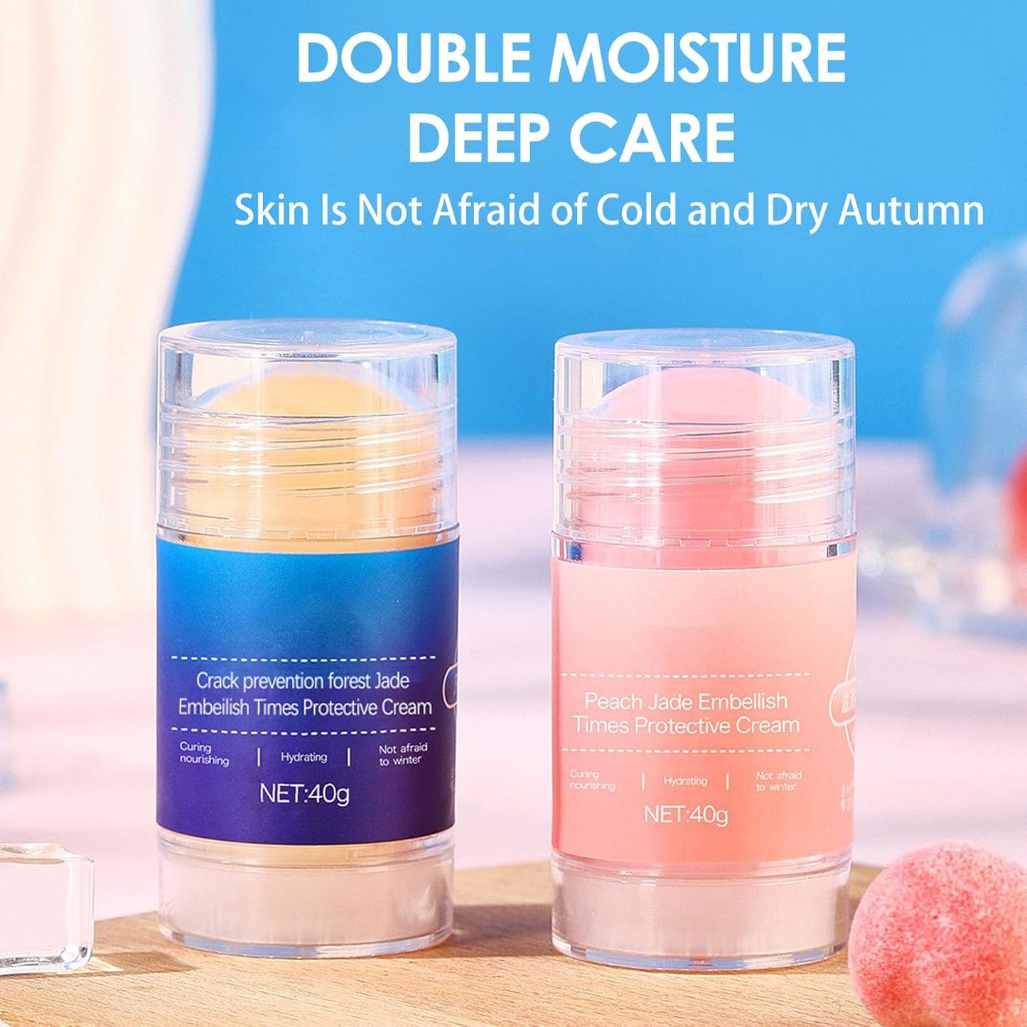 Crack Feet Prevention Stick 2PCS - Foot Care Cream Heel Balm for Dry Cracked Feet, Remove Dead Skin and Moisturize Dry Skin for Face, Knees, Elbows, Hands (2pcs, Apple Flavor + Coconut)