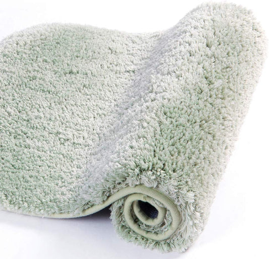 Walensee Large Bathroom Rug (24 x 48, Pale Green) Extra Soft and Absorbent Shaggy Bath Mat Machine Washable Microfiber Non Slip Luxury Floor Mat