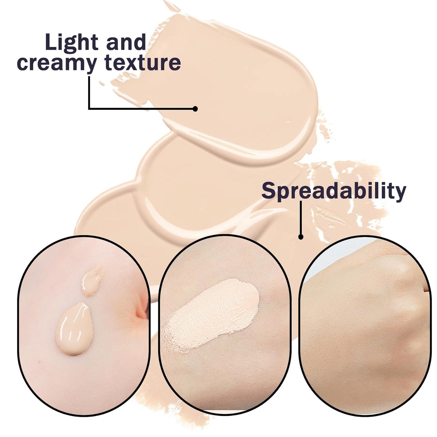 2PCS Ivory White Foundation Makeup Set with 2 Makeup Sponges,Moisturizing Full Coverage Liquid Foundation for Women,Non-greasy Long Lasting Flawless Concealer Cream Makeup Foundation Set