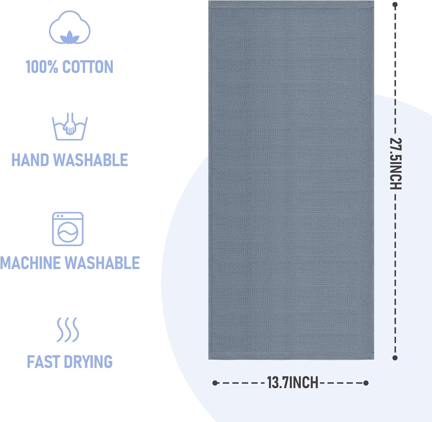 8 Pack Cotton Sports Towel(13.7" x 27.5"), Gym Travel Towel, Cool Waffle Pattern Towel for Neck and Face, Soft Breathable Cold Towel for Yoga, Golf, Gym, Camping, Running, Workout