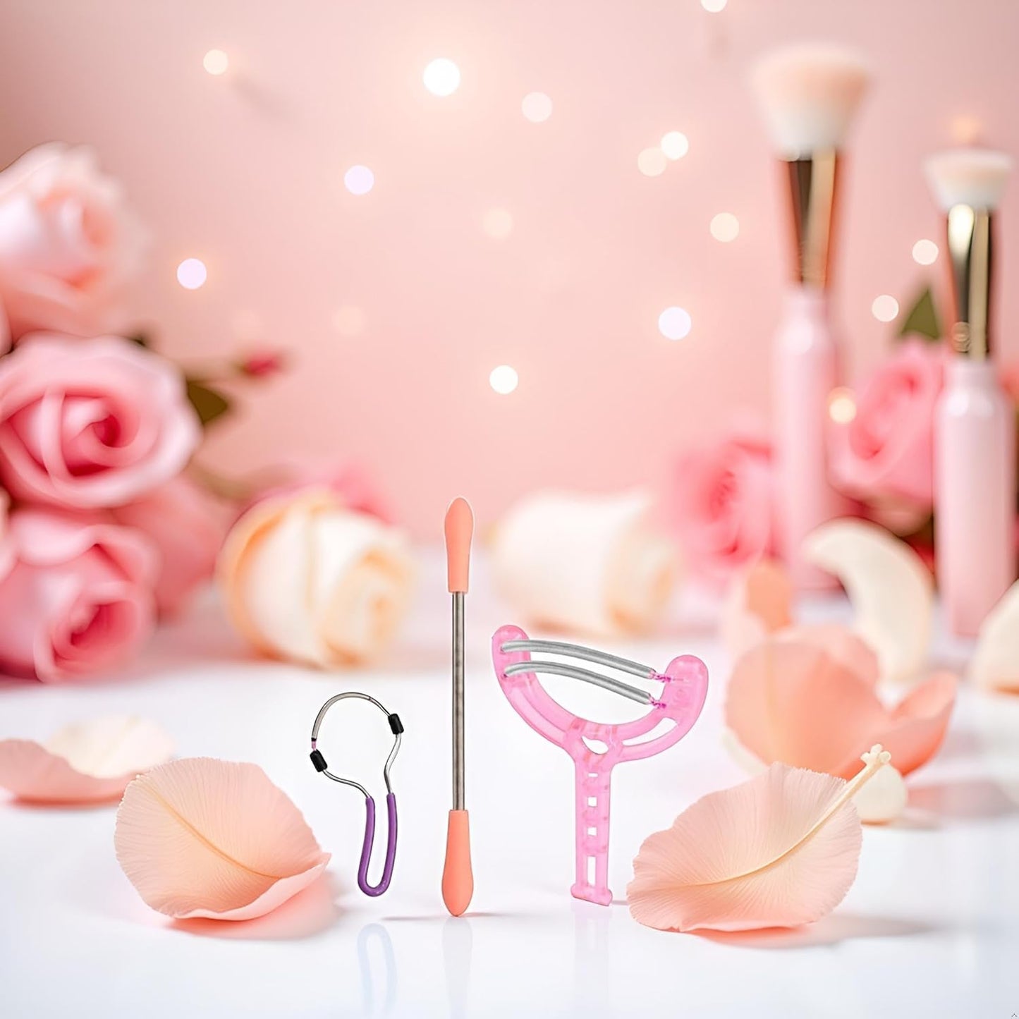 3 Pcs Facial Hair Removal Threading Tool Set,Candy Color Handheld Spring For Facial Hair Remover Spring Eyebrow Face Epilator Threading Tool Hair Removal Set Easy To Use,Shave and Hair Removal