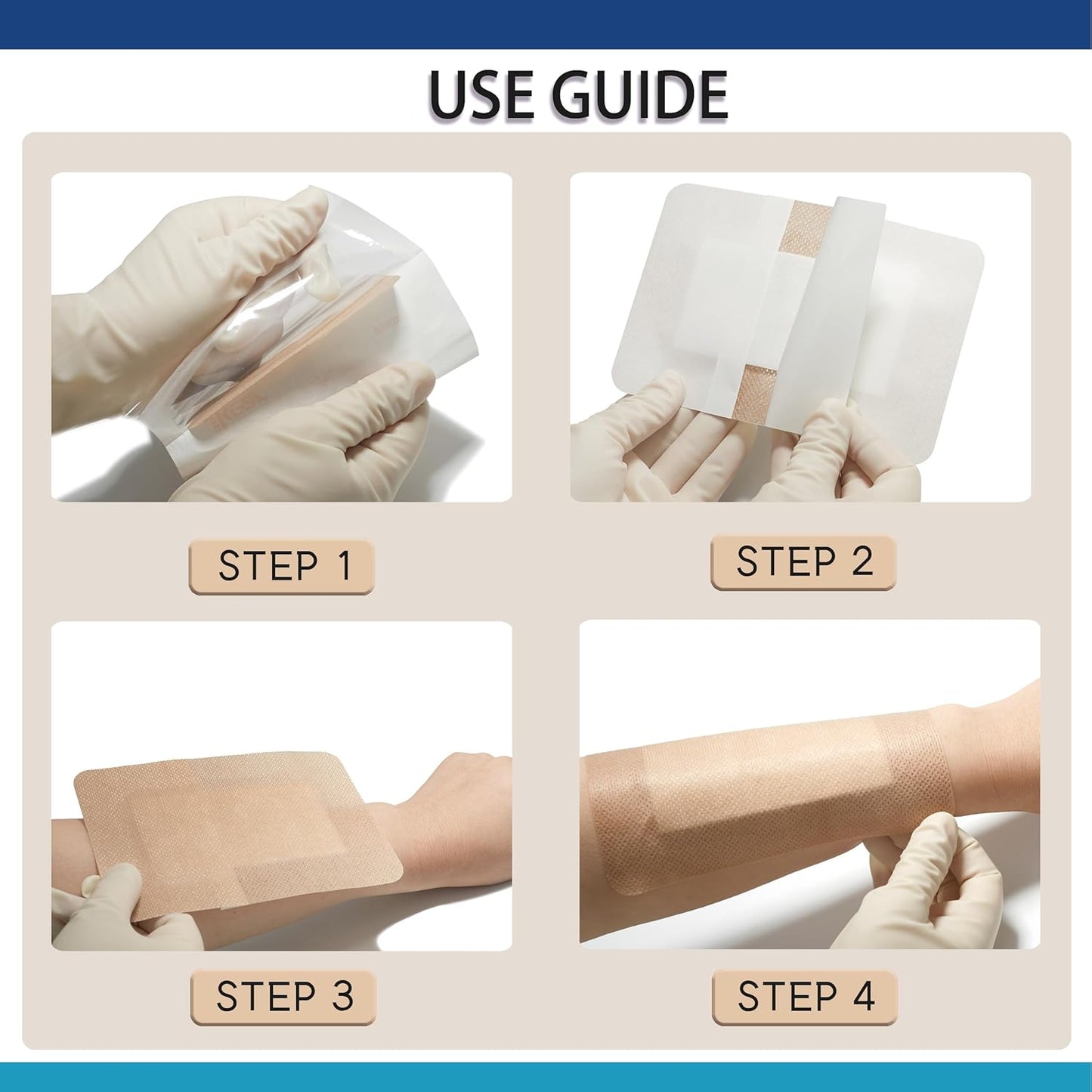 6"X6" 20 PCS Extra Large Sterile Nude Island Dressing Bandage for Wound - Self-Adhesive Boarded Gauze Pads - Latex Free - Medical Grade (Nude, 6"X6"-20PCS)