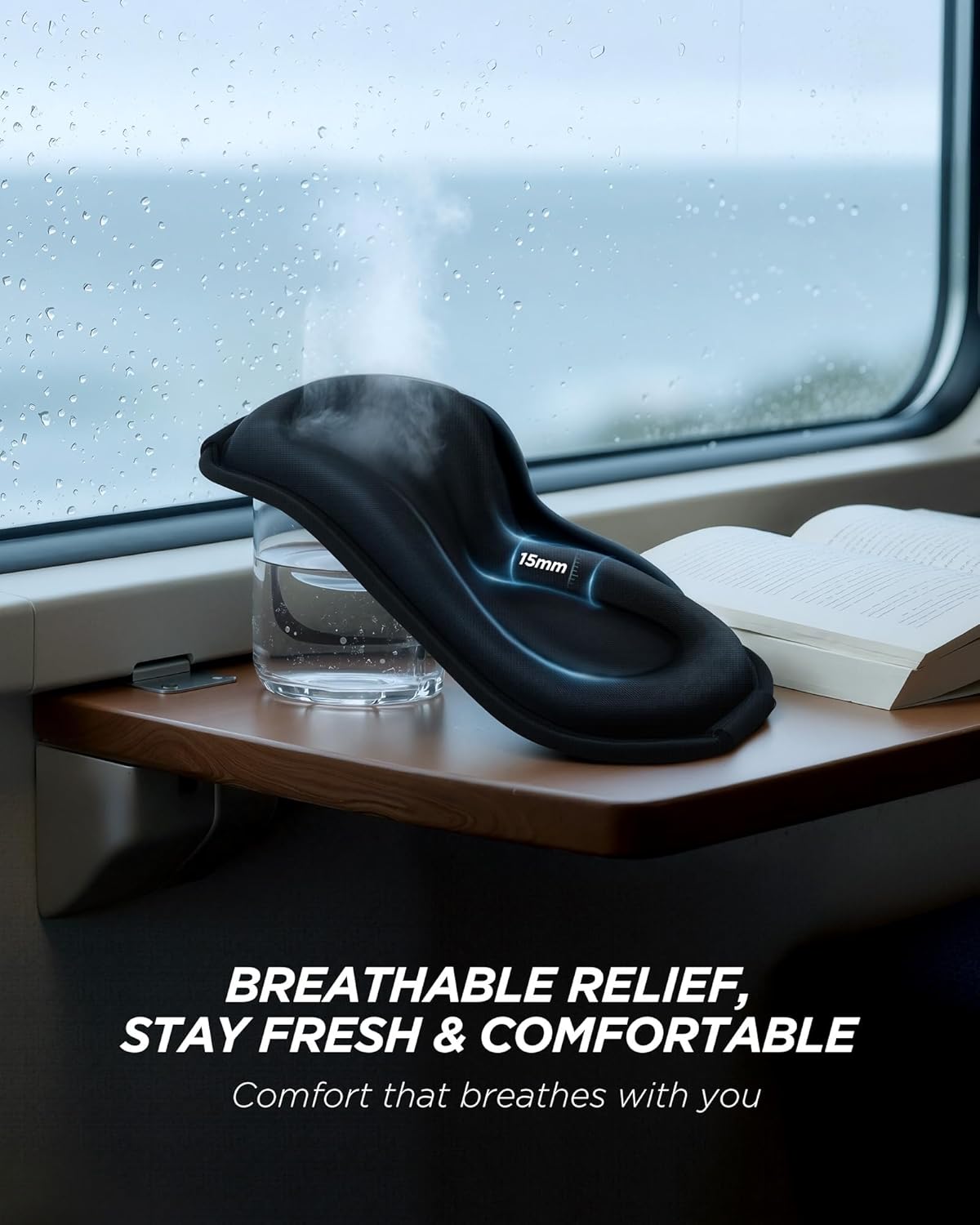 3D Cooling Sleep Mask with Double Coldfocus Gel - Frozen Cold Gel Eyes Mask with Contoured Blackout Hot & Cold Therapy for Women, Men Sleeping on Airplane Traveling for Migraine, Dry Puffy Eyes,1 Pack