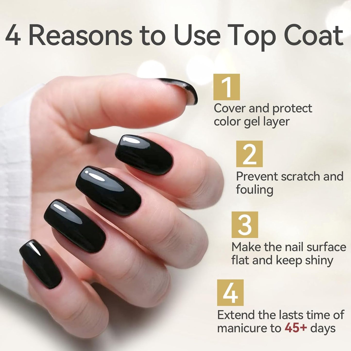 Born Pretty Gel Nail Polish No Wipe Top Coat-15ml Clear Nail Polish Shiny Long Lasting Top Gel for Clear Nail Gel and Acrylic Nails, for Home DIY and Nail Salon