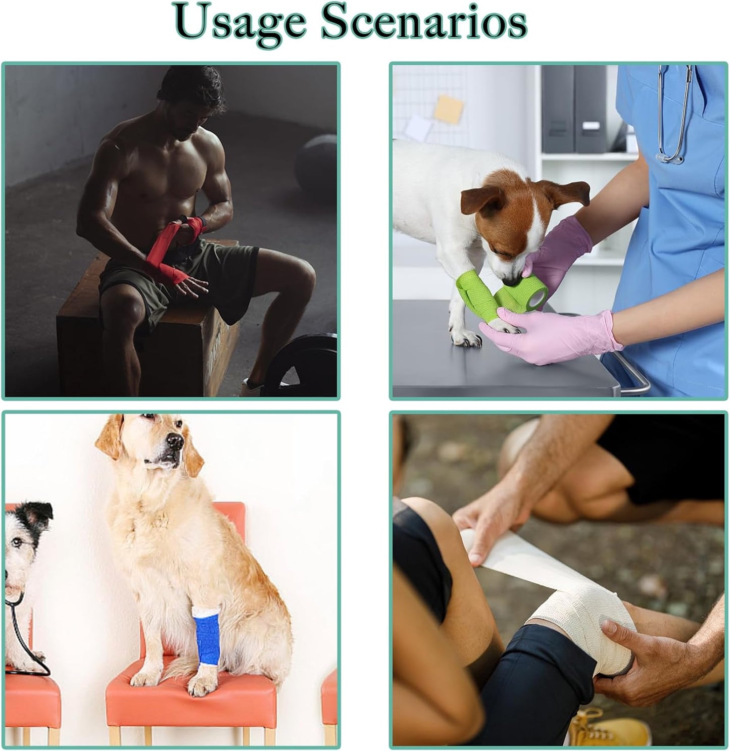 100 Rolls Self Adhesive Bandage Wrap 2 inch Cohesive Bandage Wrap Stretch Bandages Wraps Tape Elastic Self-Adherent Tape for Wrist Ankle Sports Swelling Sprains （Skin）