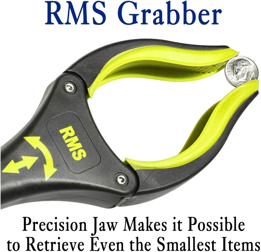 RMS 2-Pack 34 Inch Extra Long Grabber Reacher with Rotating Jaw - Mobility Aid Reaching Assist Tool (Yellow)