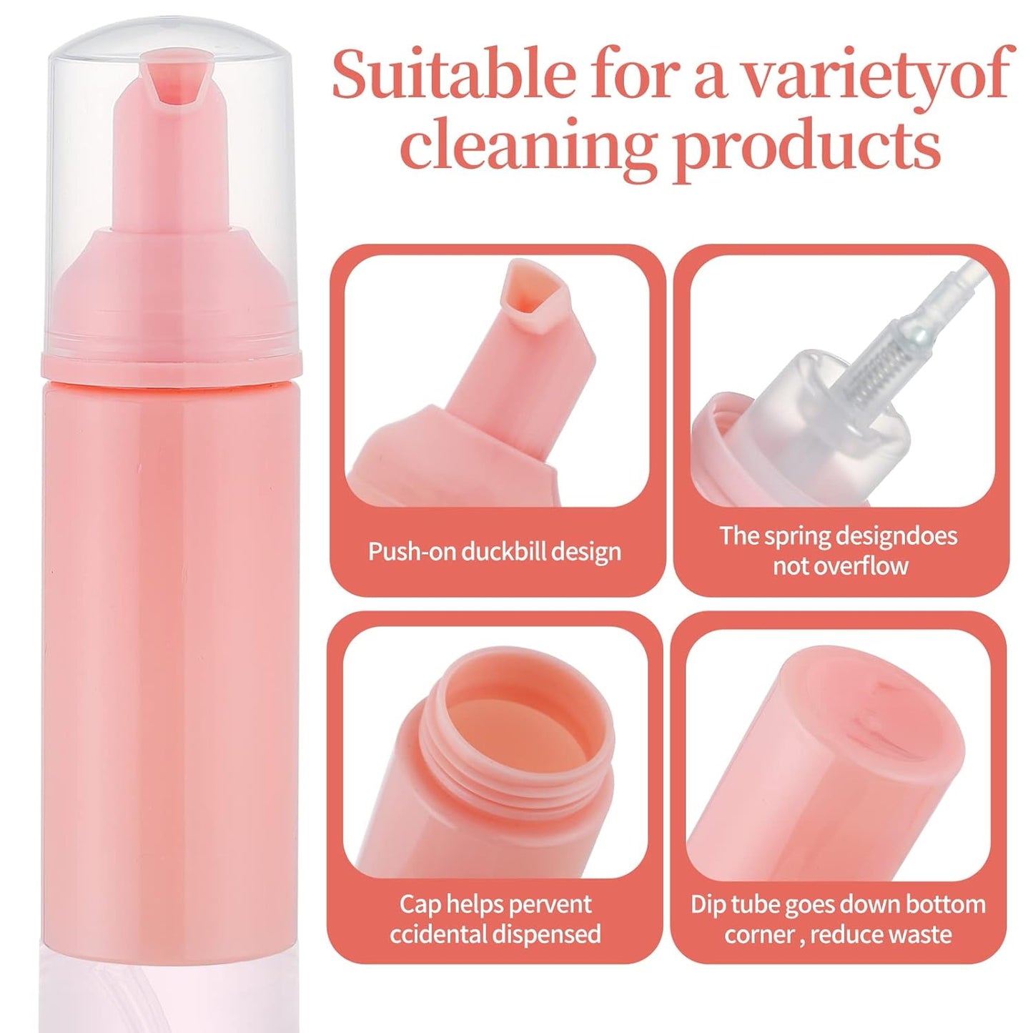 36 pcs 2oz Empty Foam Soap Dispensers Bottle Lash Cleanser Bottles Refillable Cleaning for Shampoo Lotion Hand Sanitizer Cosmetics Castile BPA-Free