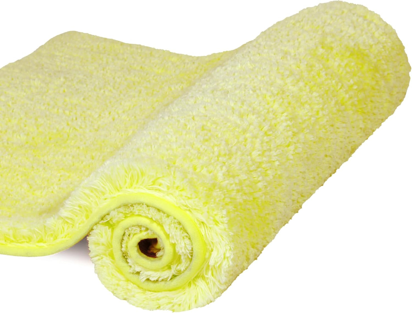 Walensee Large Bathroom Rug (24 x 40, Yellow) Extra Soft and Absorbent Shaggy Bath Rug Machine Washable Microfiber Bath Mat Non Slip Bath Mat, Luxury Bathroom Floor Mats