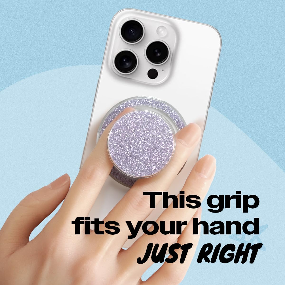 Bling Bling Glitter Phone Grip & Stand - Elegant Magsafe Compatible Phone Holder for Secure Grip and Hands-Free Viewing (Violet)