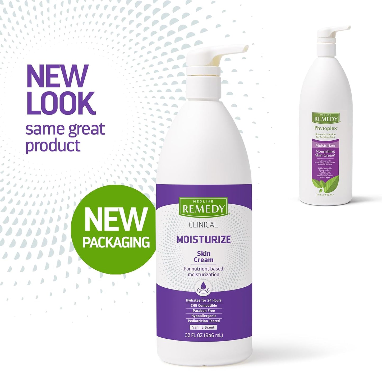 Medline Remedy Clinical Skin Cream, Nourishing Formula for Dry Skin, 32 oz. Pump Bottle