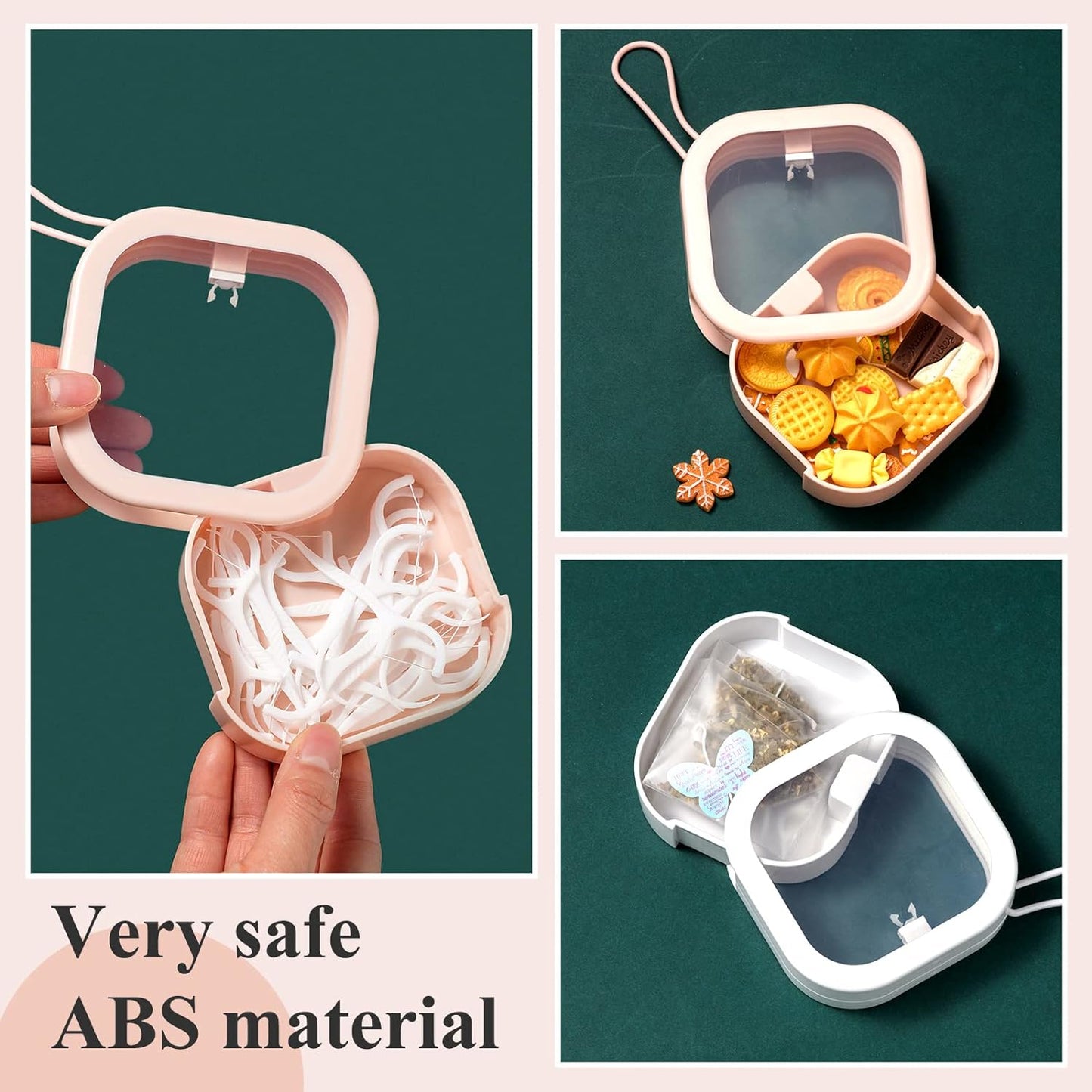 Kathfly 4 Pcs Pink Hair Tie Organizer Portable Hair Accessory Storage Containers Stackable Tie Bobby Pin Holder Home Cotton Swab Dispenser Accessories Jewelry Organizer Box