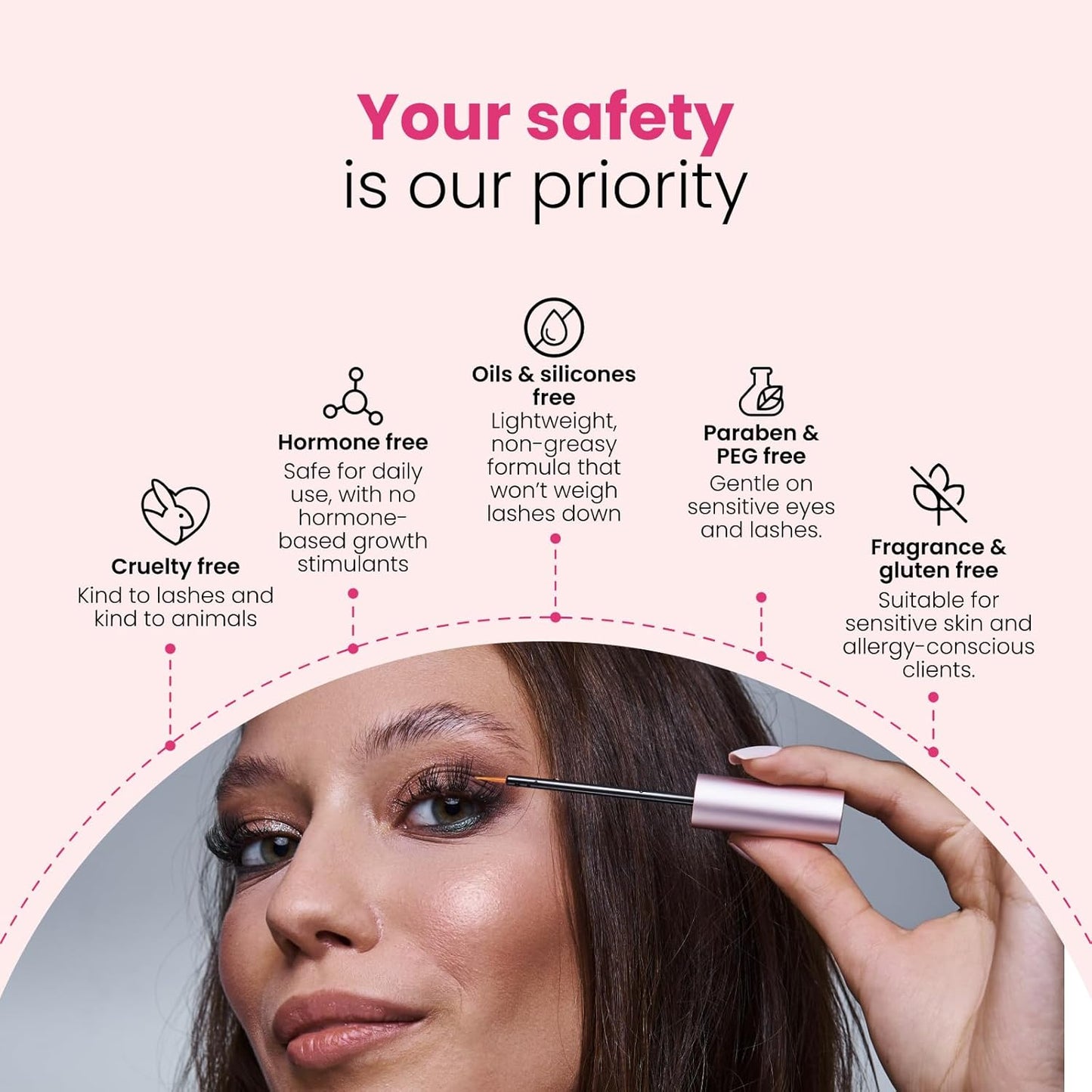 Trybello Eyelash Growth Serum | Natural Lash Serum with Lengthening & Thickening Formula | Biotin, Peptides + Botanical Extracts | Vegan, Gentle, Non-Irritating, Daily Use