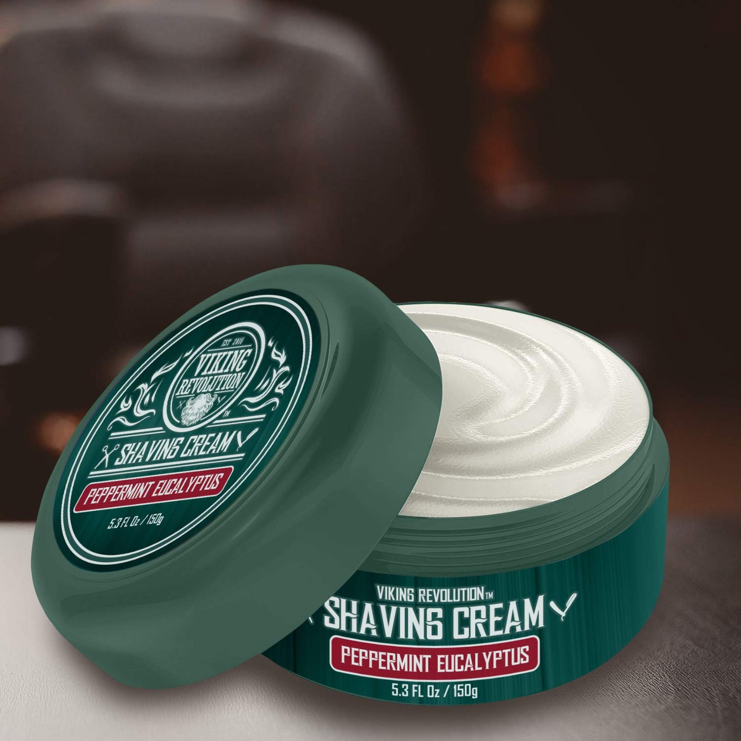 Luxury Shaving Cream Peppermint & Eucalyptus Scent - Soft, Smooth & Silky Shaving Soap - Rich Lather for the Smoothest Shave - 5.3oz