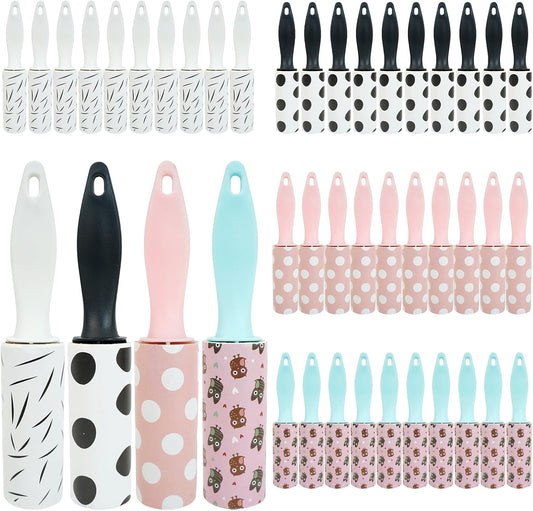 40Pcs Mini Lint Roller Travel Size, Mini Lint Roller for Purse, Portable Lint Rollers for Pet Clothes Travel Lint Bursh Rollers, Cat Hair Extra Sticky Clothes Removal Tool for Bag Furniture 5.9×1.1In