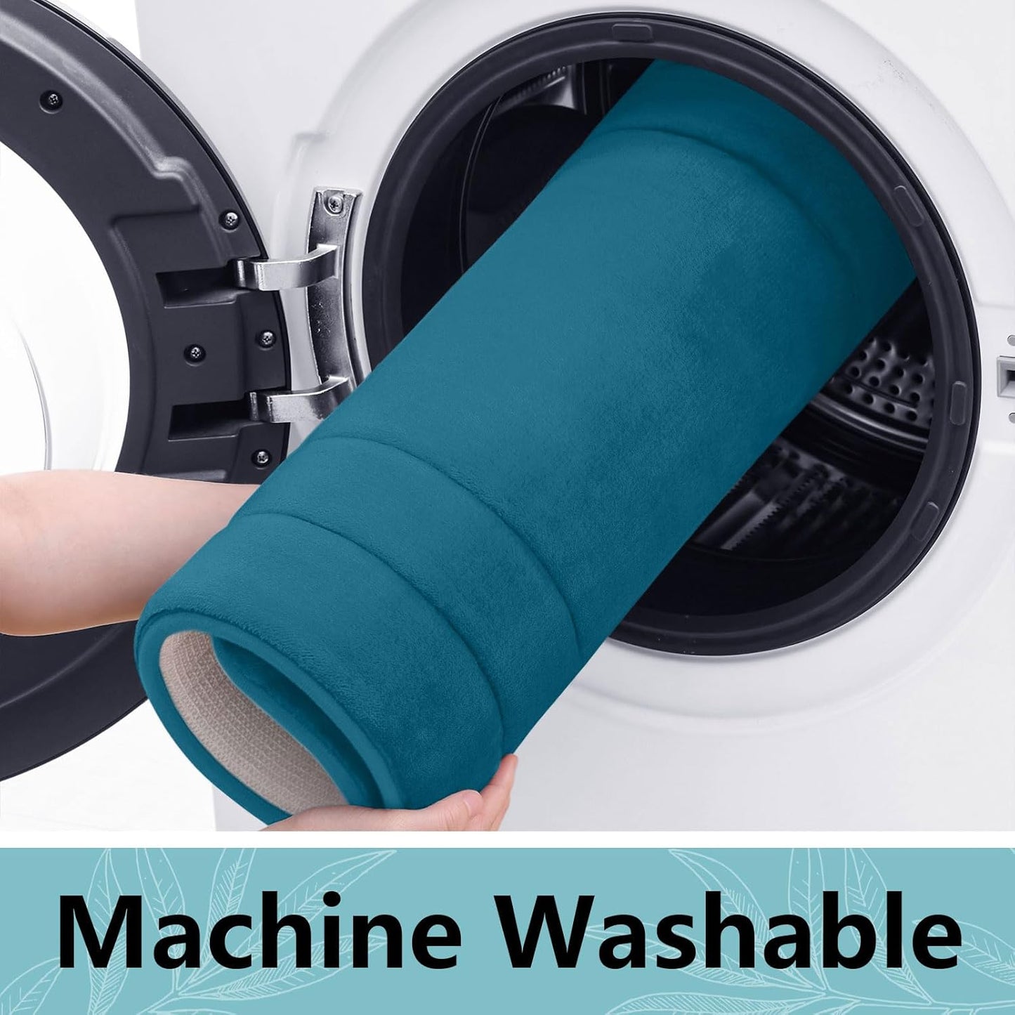 Arotive Memory Foam Bathroom Rug Mat 24x16, Ultra Soft and Absorbent Bath Mat, Machine Wash Dry, Comfortable Bath Rug Carpet for Bathroom Floor, Tub and Shower, Peacock Blue