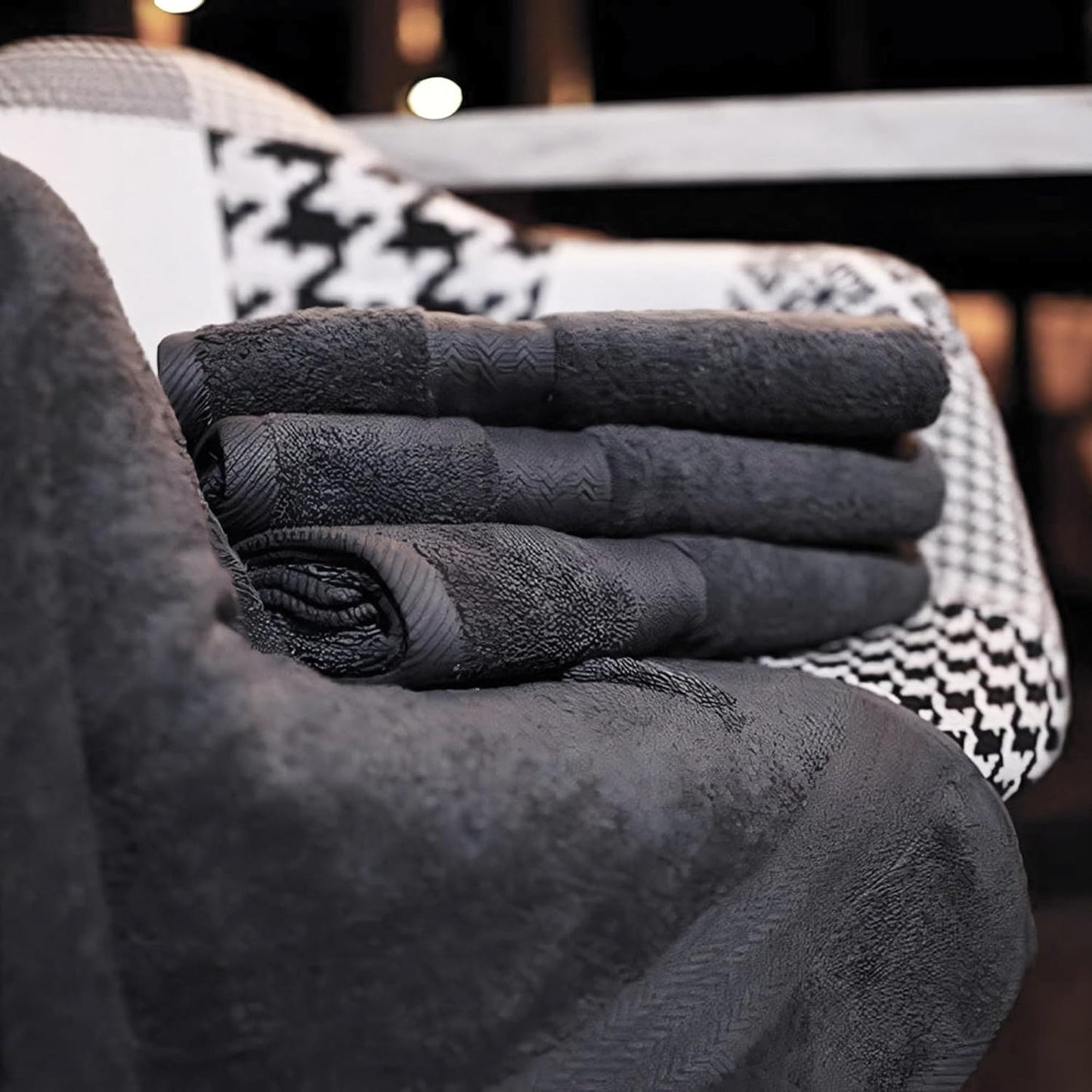 Luxury 100% Cotton Bath Towels Set of 4 - Large 27x54 Inches - Soft, Absorbent & Quick-Dry - Hotel & Spa Quality for Bathroom, Gym, and Home Essentials