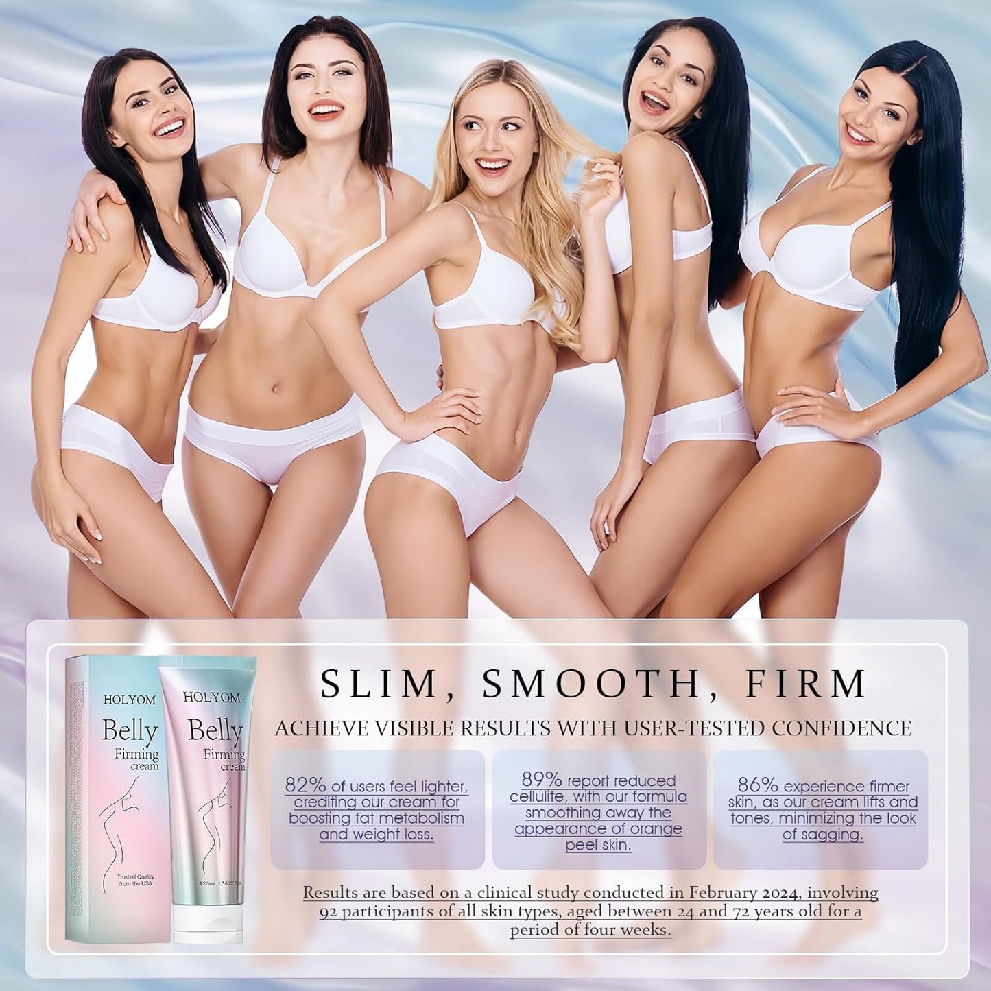 B Flat Belly Firming Cream: Premium Skin Tightening & Moisturizing for Stomach, Women Body Lotion for Firmness and Lift of Thighs & Butt - Pregnancy Skin Firming - 4.2 Fl Oz