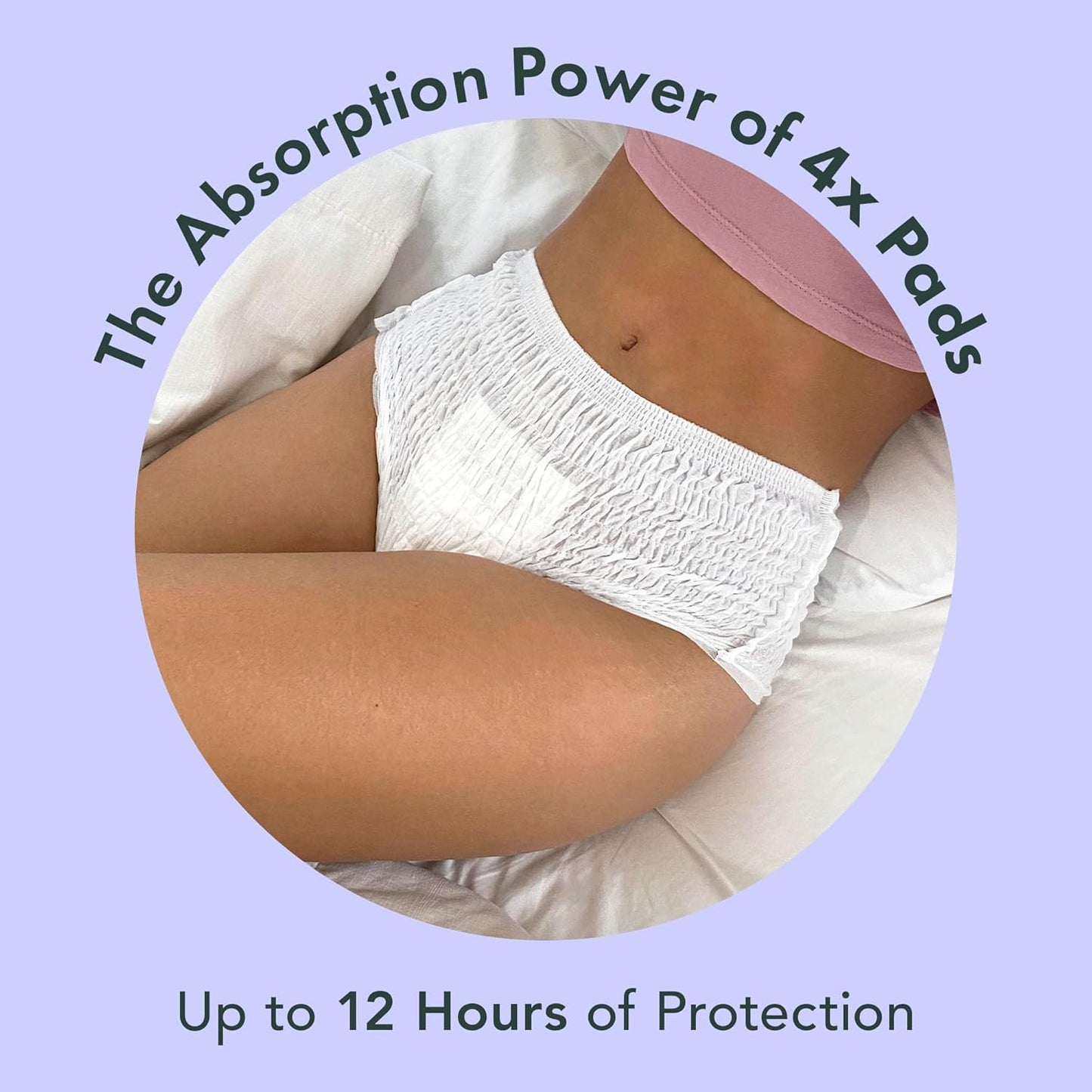 Rael Disposable Underwear for Women, Organic Cotton Cover - Postpartum Essentials, Leak Locker, Unscented, Maximum Coverage (Size S-M, 20 Count)