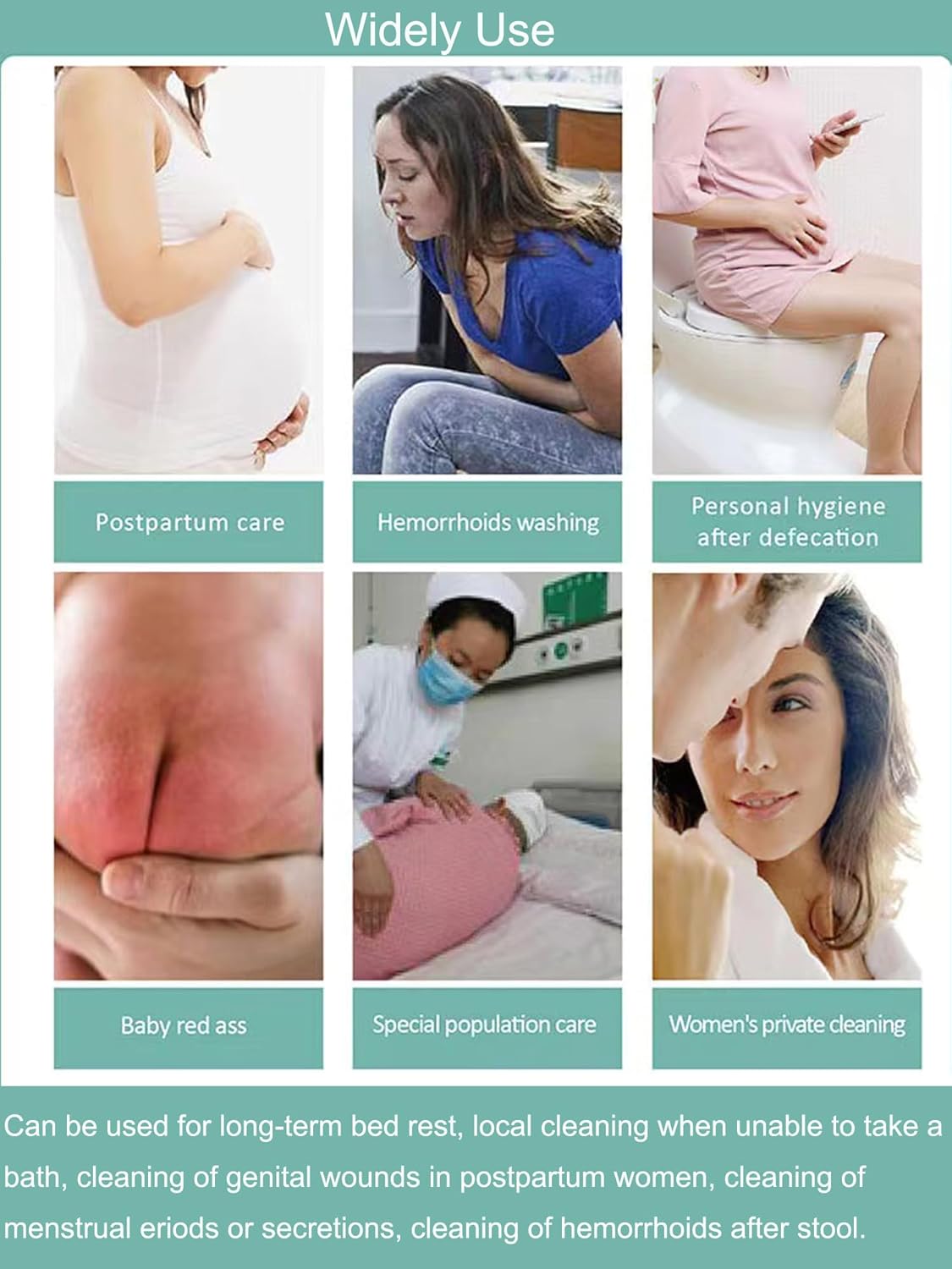 Peri Bottle for Postpartum Essentials & Perineal Care,Handheld Portable Bidet Spray Perineal Cleansing for Female Menstruation Lochia Hemorrhoids, 2 Nozzles & Lightweight, 500ml (16.9OZ)