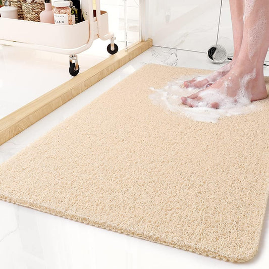 Non-Slip Bathtub Mat, 16x 24 Inch, Shower Mats for Bath Tub, PVC Loofah Bathroom Mats for Wet Areas, Quick Drying