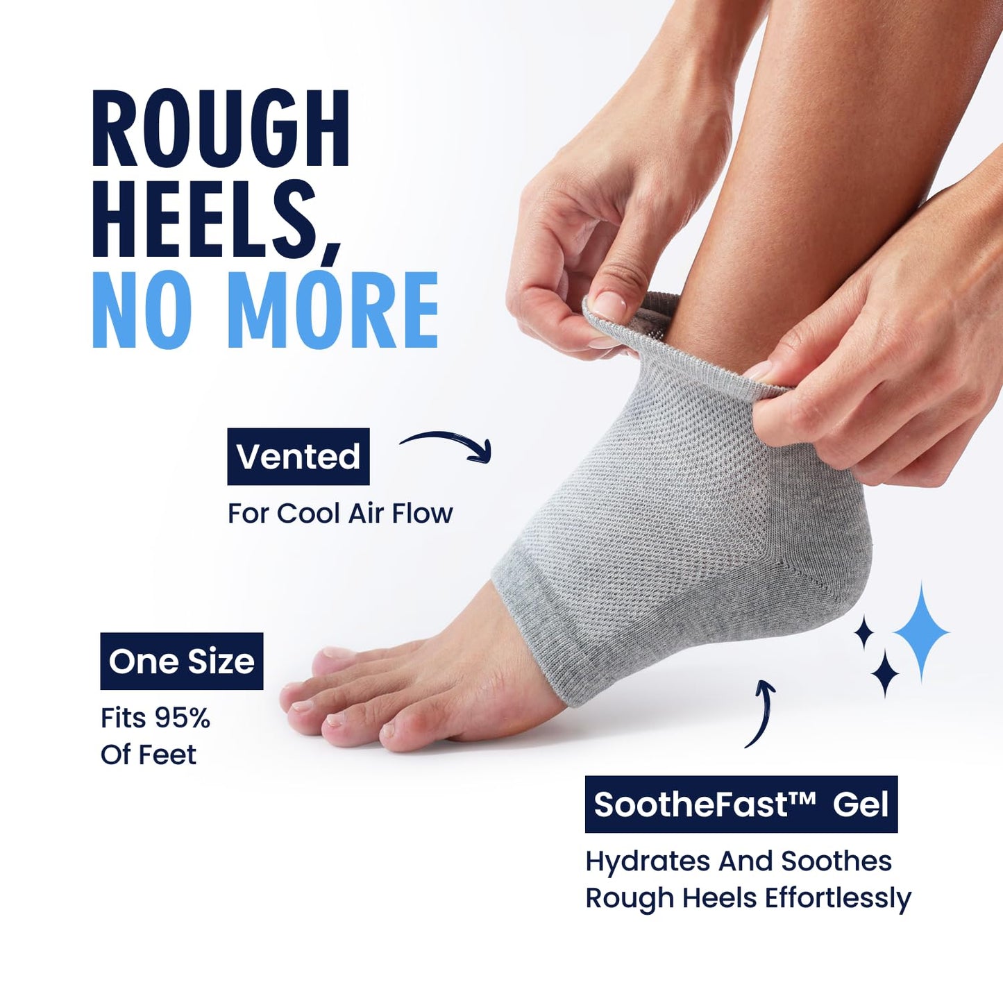 Dr. Frederick's Original Moisturizing Heel Socks for Cracked Heel Treatment - 2 Pairs - Stop Cracked Heels in Their Tracks