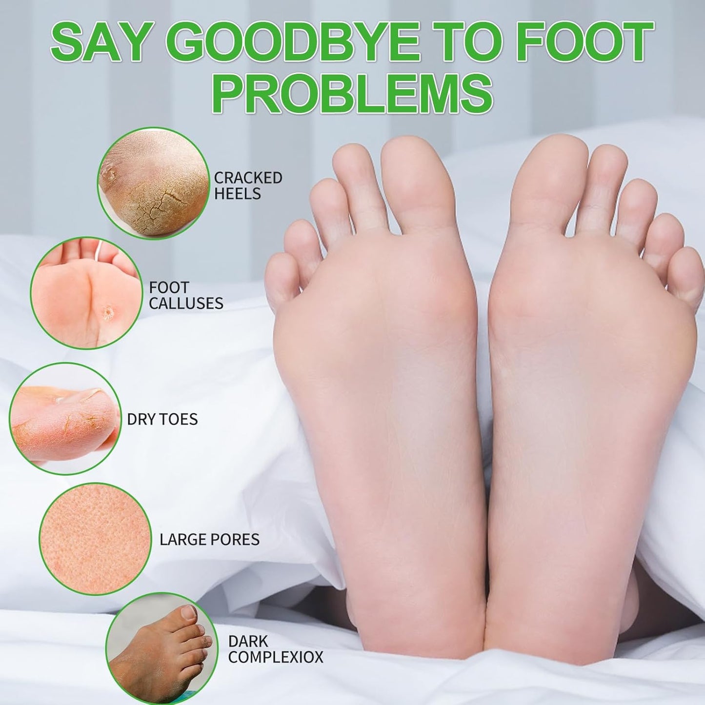 Pedicure Kit Foot Soak Set: Bubble Salt, Sugar Scrub, Massage Mask, Massage Lotion in a Box, 4 Step Foot Spa Kit for Dry Feet, Calluses and Tired Feet(1 Set Peppermint)