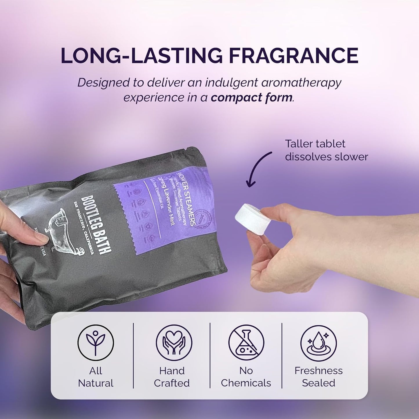 Shower Steamers Aromatherapy Lavender 8 Pack, 100% Pure Essential Oil, All Natural, for Men and Women, Made in USA