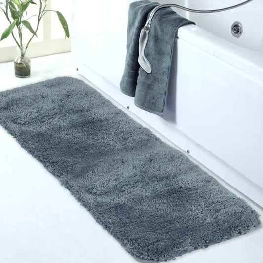 Walensee Large Bathroom Rug (24 x 60, Slate) Extra Soft and Absorbent Shaggy Bath Mat Machine Washable Microfiber Non Slip Luxury Floor Mat