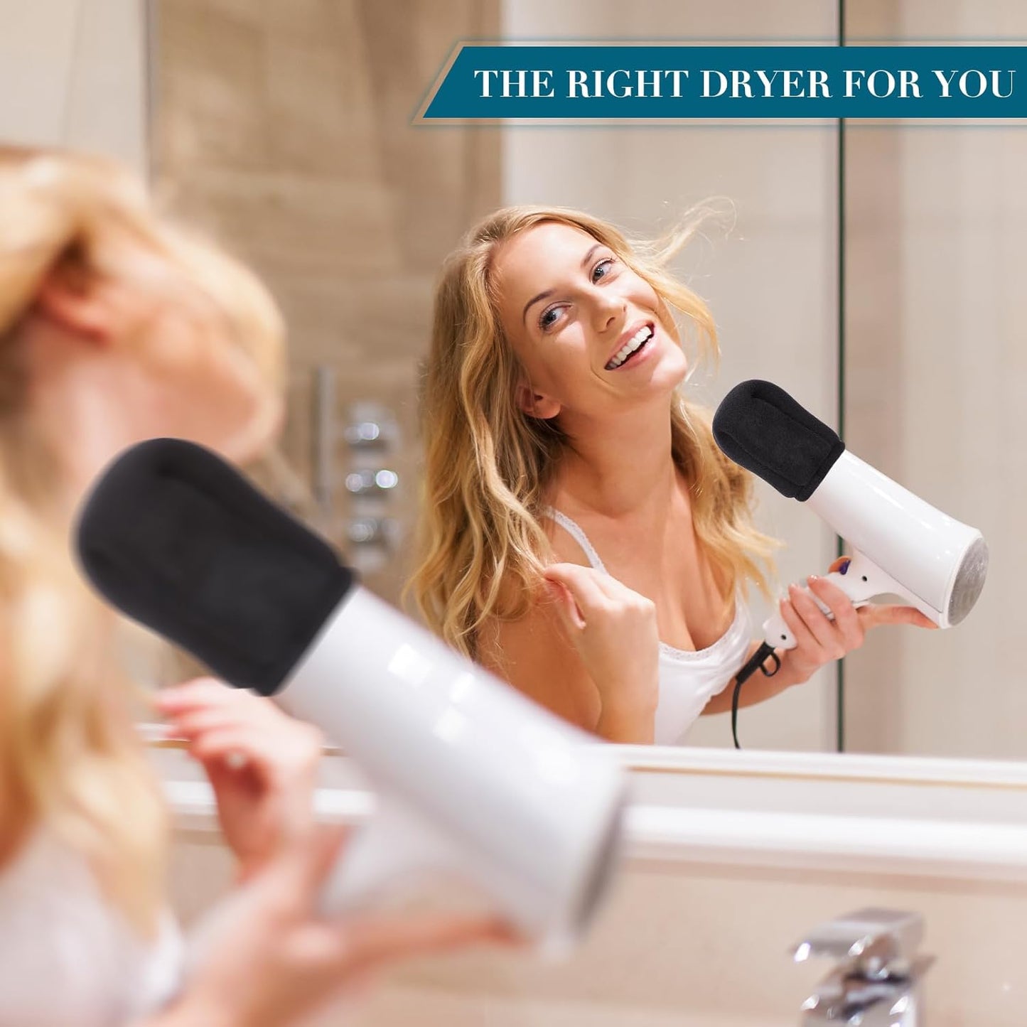 2 Pcs Sock Diffuser for Hair Dryer, Universal Heat-Resistant Sponges Attachment for Curly Hair, Travel-Friendly Diffuser Cap, Lightweight & Reusable Blow Dryer Accessory for Frizz-Free Styling