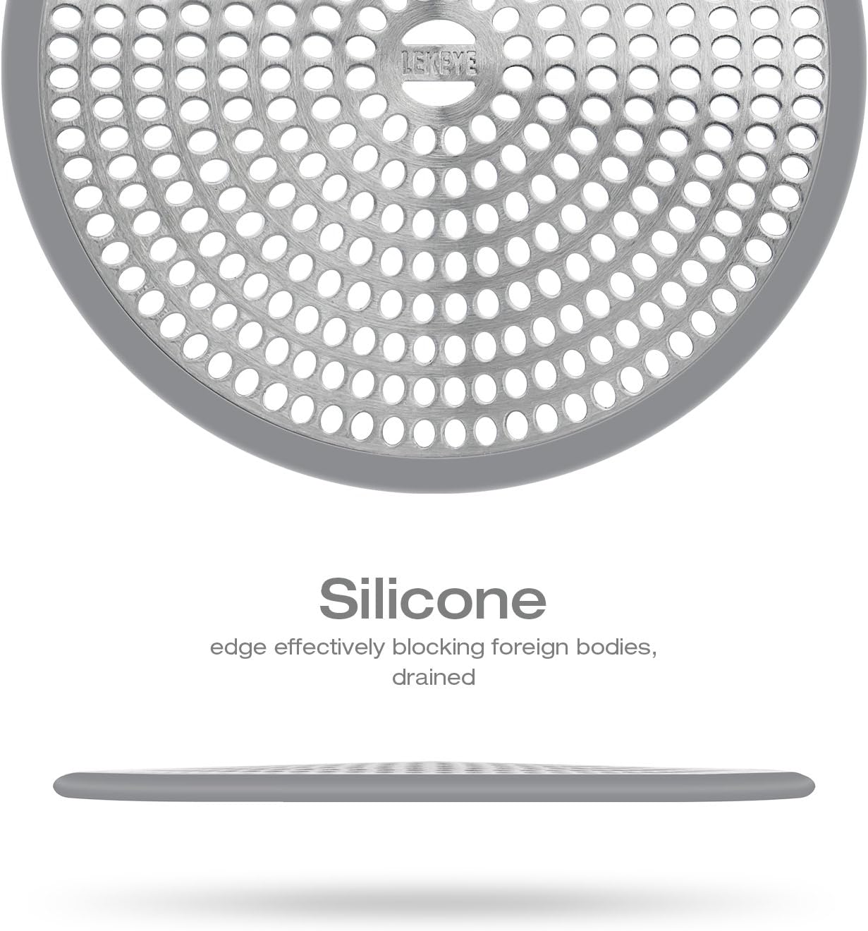 LEKEYE Shower Drain Hair Catcher/Strainer/Stainless Steel and Silicone