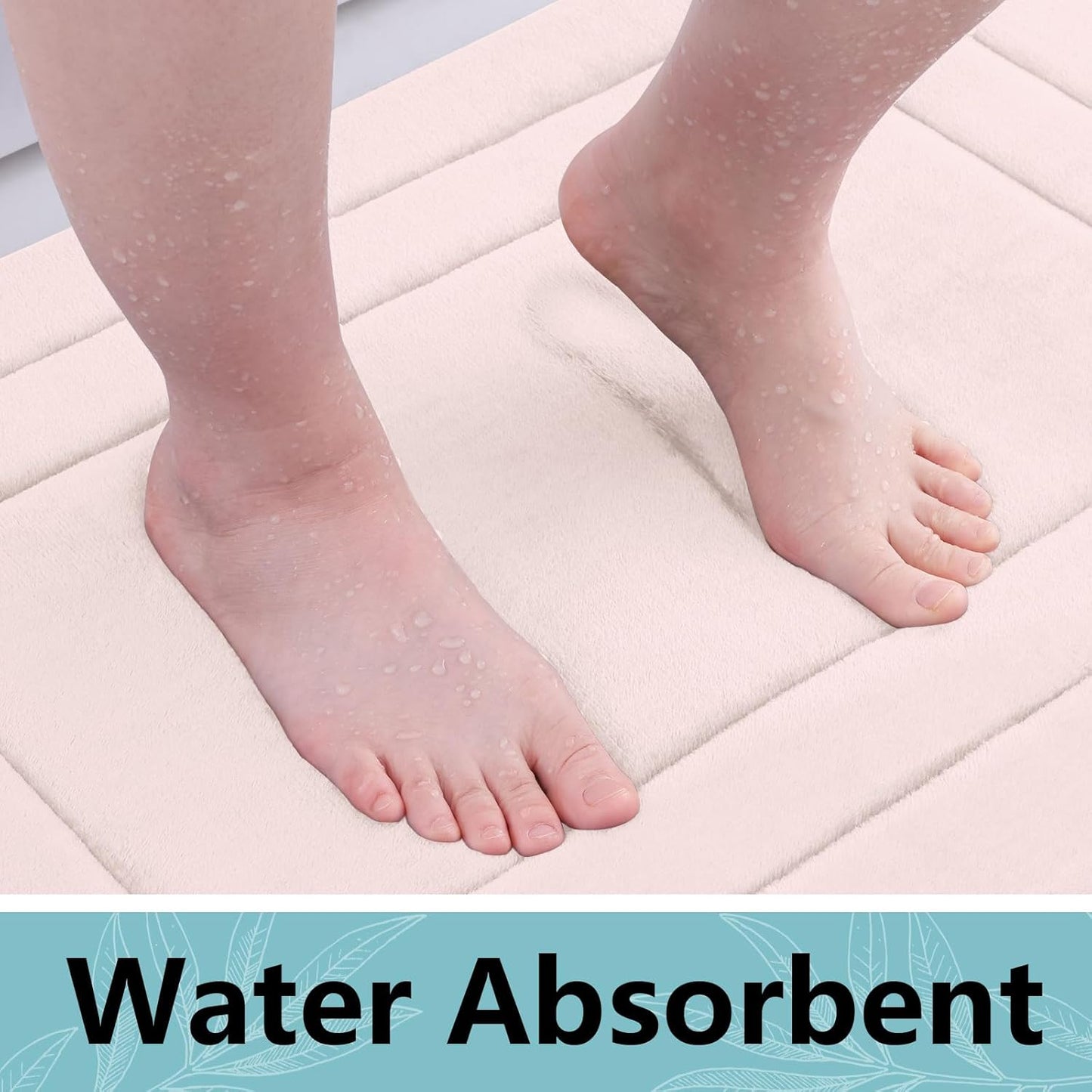 Arotive Memory Foam Bathroom Rug Mat 24x16, Ultra Soft and Absorbent Bath Mat, Machine Wash Dry, Comfortable Bath Rug Carpet for Bathroom Floor, Tub and Shower, Pink