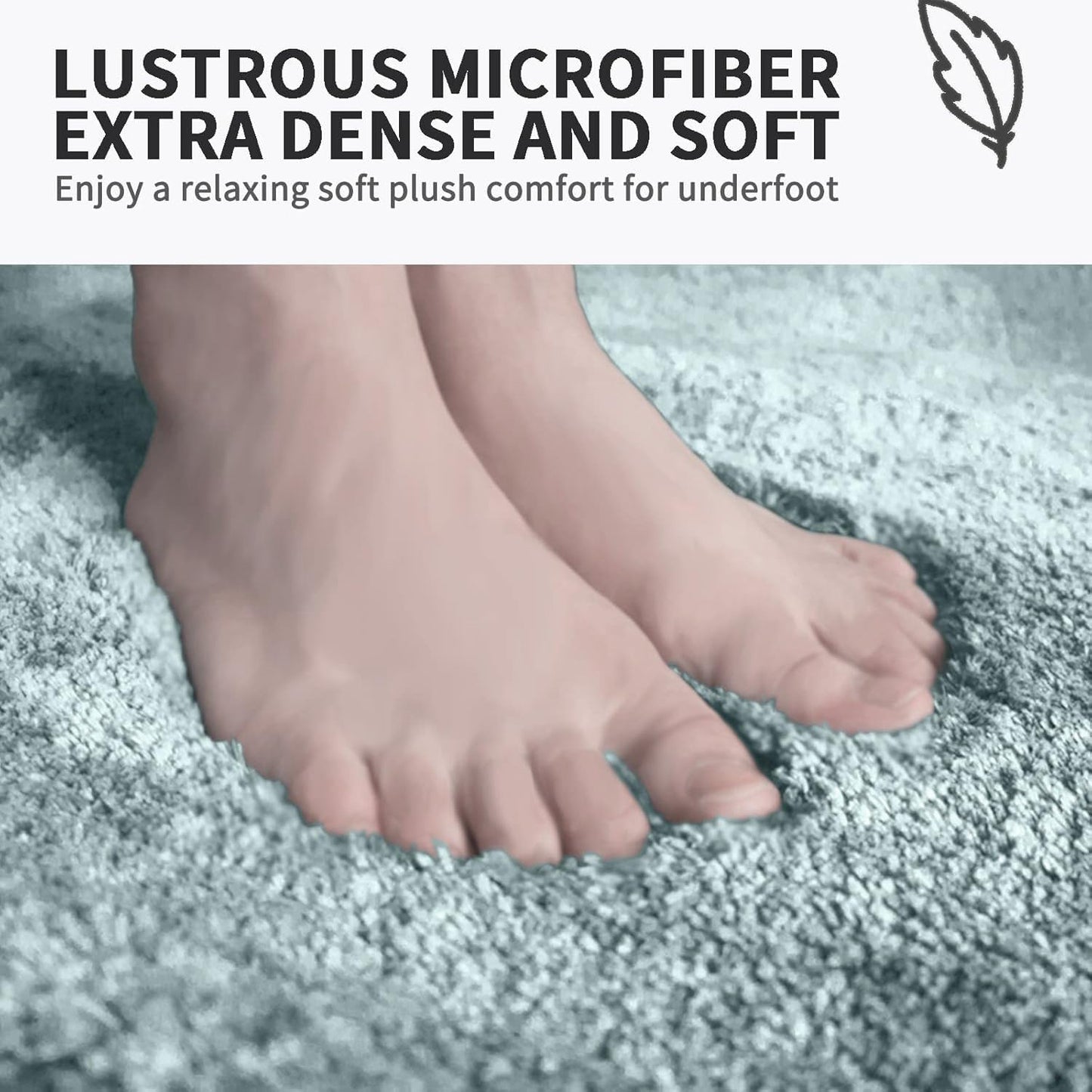 FIFU Bathroom Runner Rug 24" W x 60" L, Bath Mats for Bathroom, Bedroom & Kitchen, Non-Slip Rubber Latex Backing, Comfort & Soft Shower Bathmat & Carpet for Sink, Home & Hallways, Teal