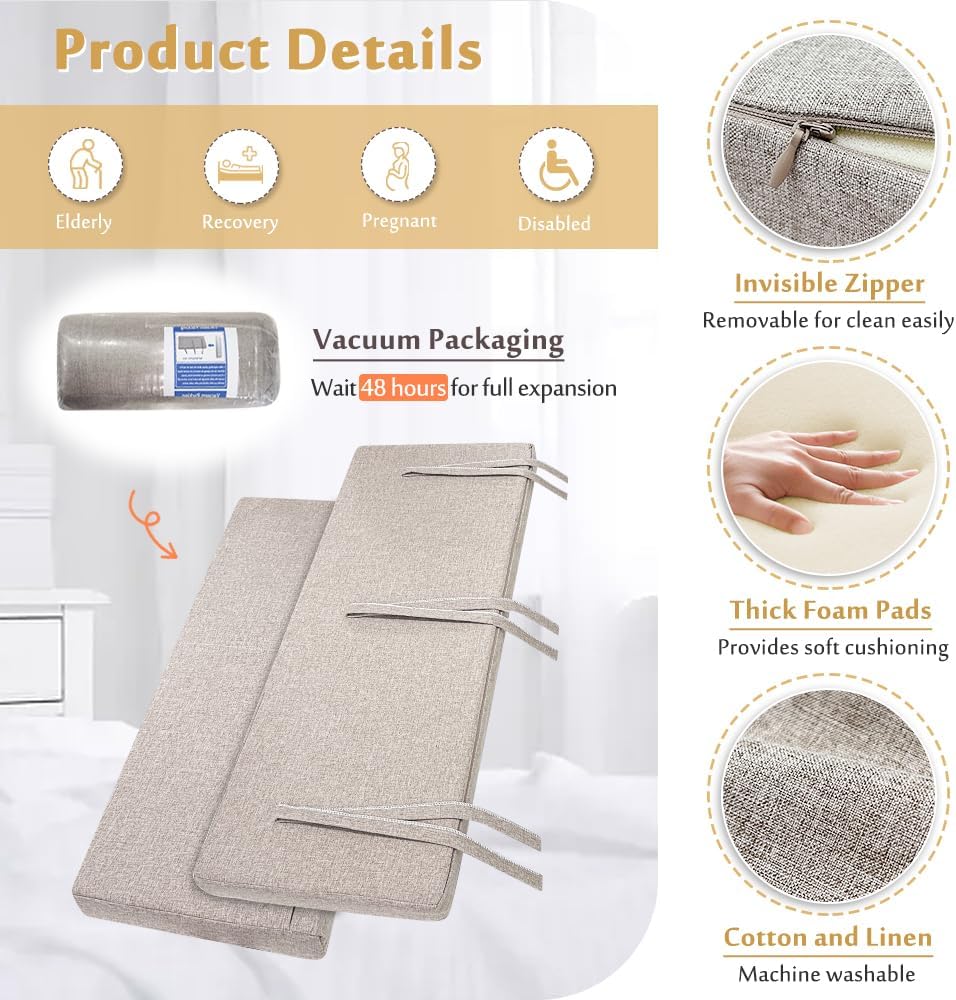 Bed Rail Cushion Hospital Bed Side Rail Pads Medical Foam Padding Bed Fall Protector Rail Covers for Elderly Adults Safety Bed Railing Padded Cover (2 Count)