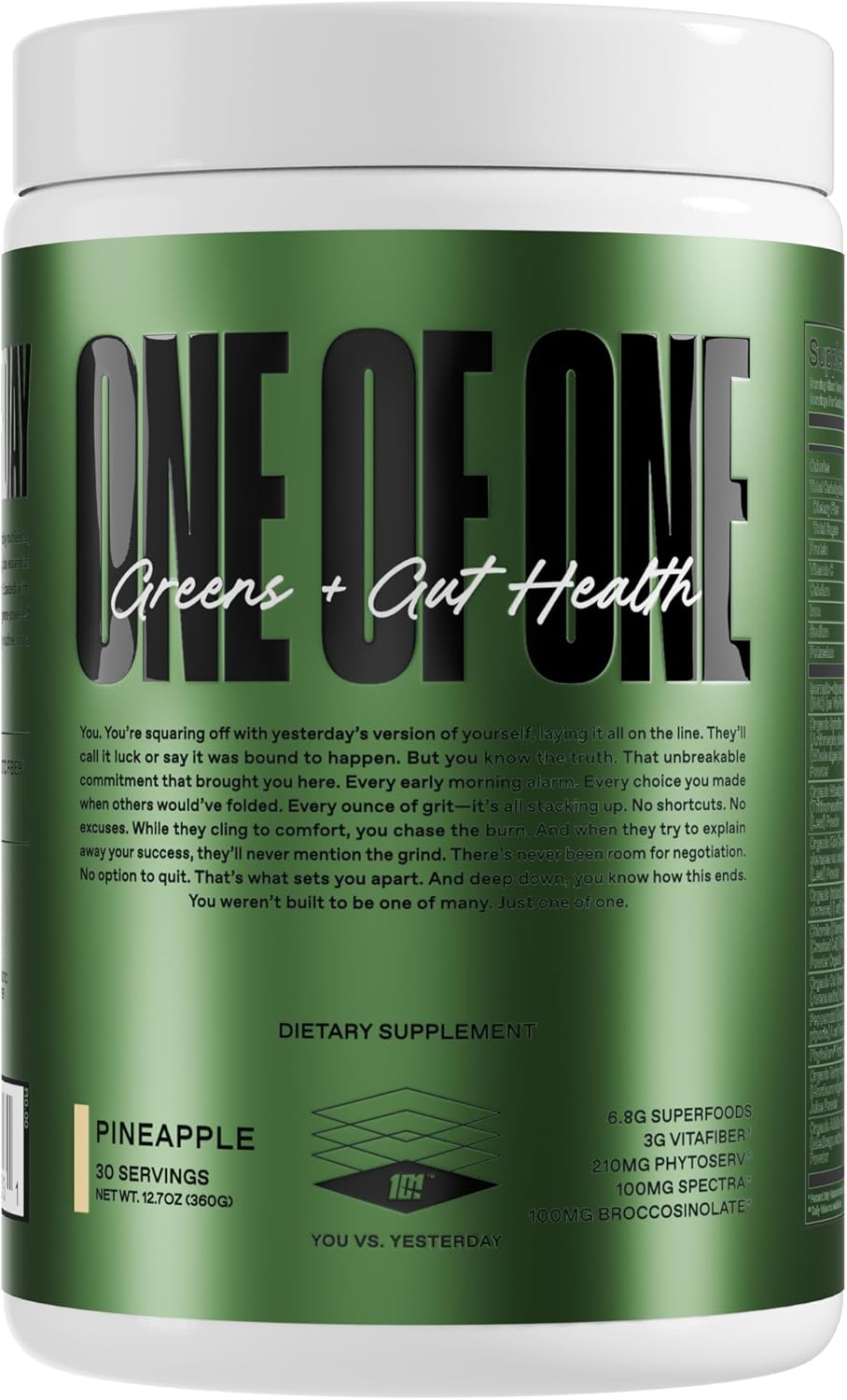 ONE of ONE Greens & Gut Health – Superfood Greens Powder with Prebiotics, Probiotics & Digestive Enzymes for Gut Health, Immunity & Energy, No Artificial Sweeteners - Pineapple, 30 Serving