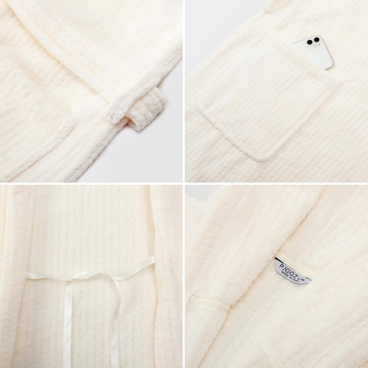 Men's Bathrobes with Hood, Soft Long Towel Robe for Men - Super Absorbent Quick Dry yet Warm