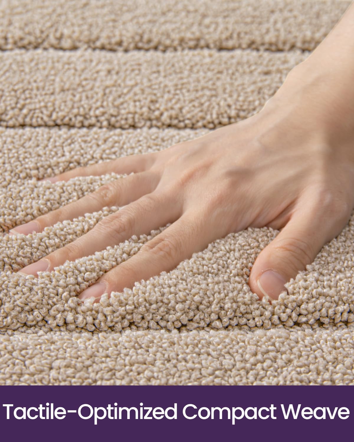 DEXI Bathroom Rug 24x16, Non Slip Washable Bath Mat for Shower Floor, Absorbent Soft Bathmat with Rubber Backing, Quick Dry Microfiber Carpet, Beige