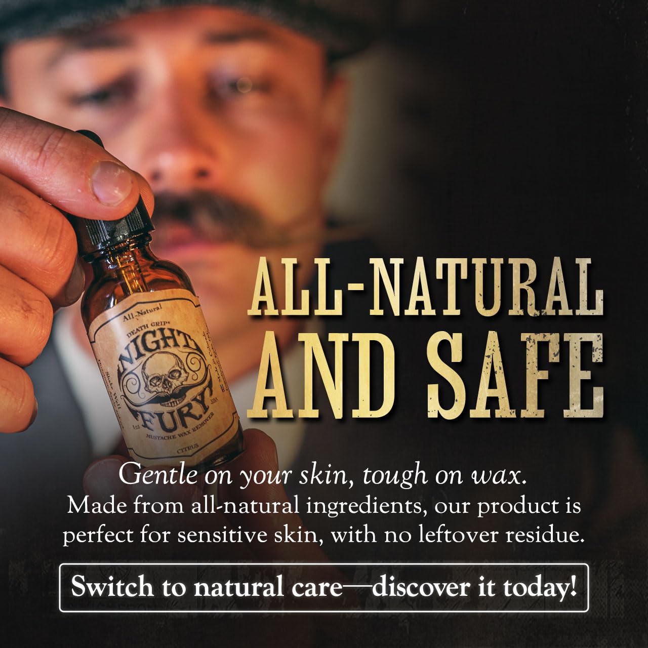 THE VINTAGE GROOMING CO. Mustache Wax Remover Night Fury Oil by Death Grip - Get Wax Out Of Your Handlebar Moustache Or Beard | Mustache Cleaner Kit