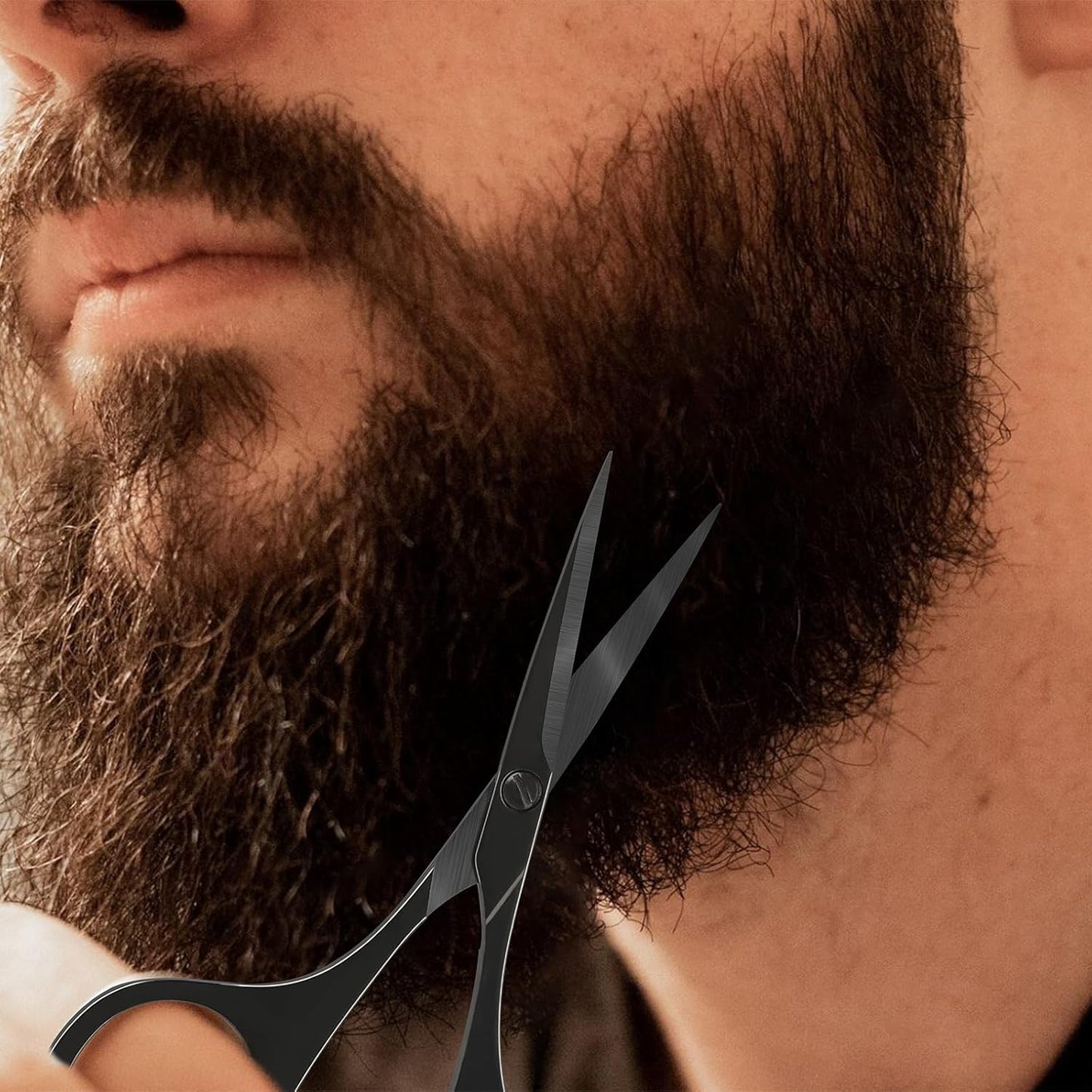 5" Premium Men's Beard & Mustache Scissors with Mustache Comb, Beard Comb & Carrying Pouch – Grooming Kit for All Facial Hair