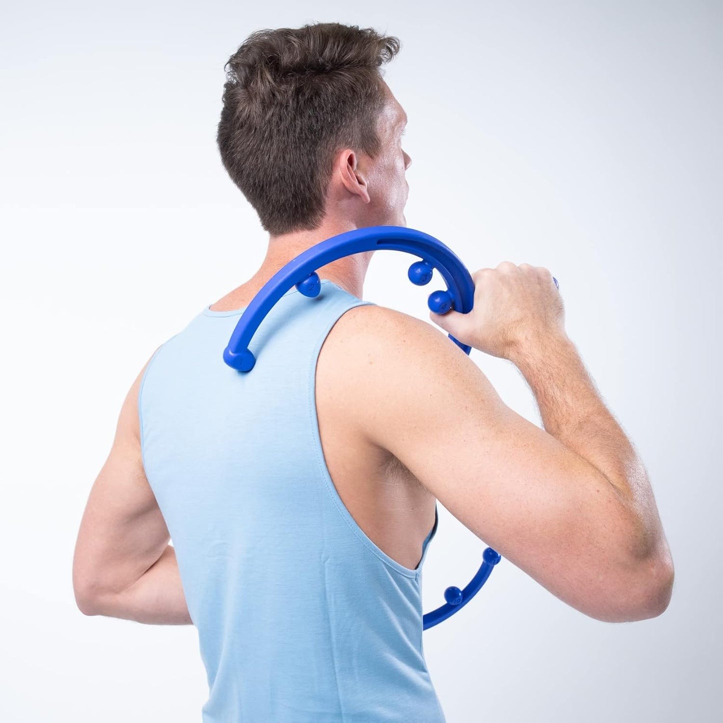 Body Back Buddy Elite Trigger Point Massage Tool, Neck and Back Massager Handheld, Manual Self Massager, Massage Cane, Muscle Knot Remover with Instructions, 2-Pack Bundle (Blue)