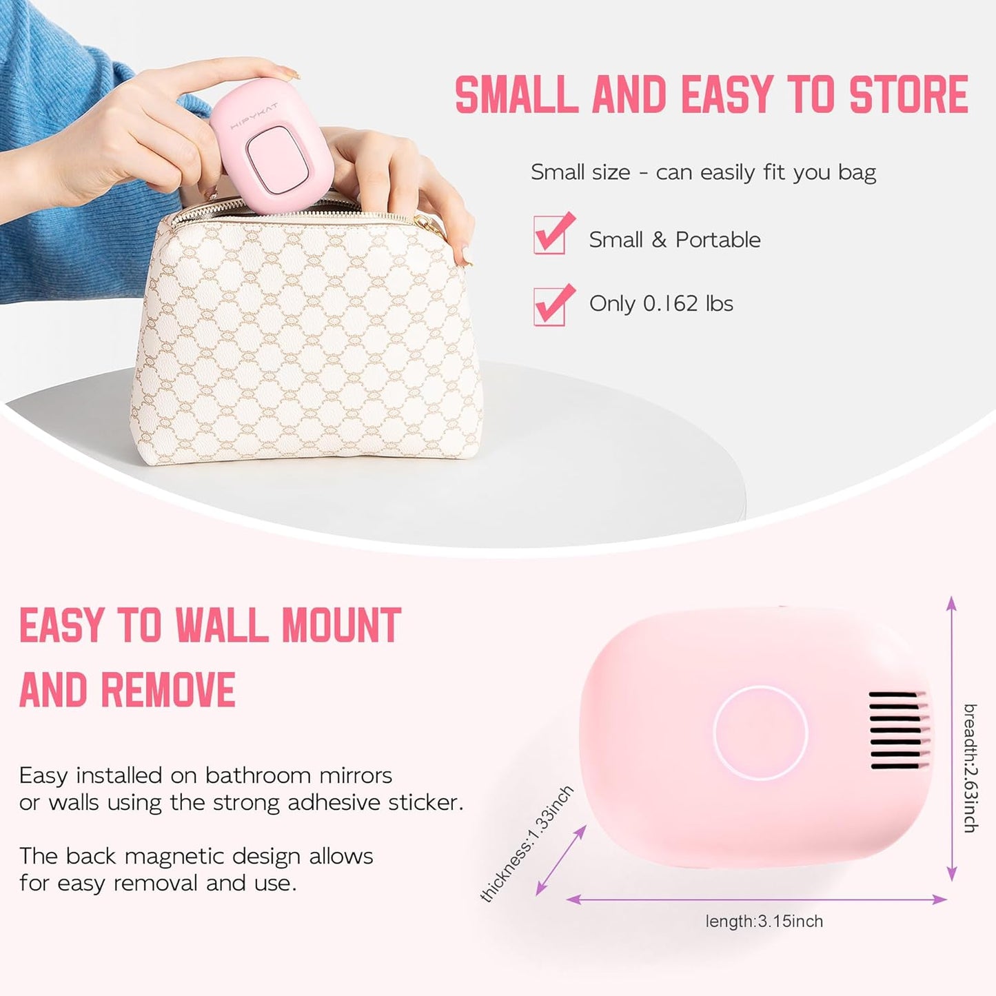 Toothbrush Sanitizeri Case with U V-C Lights, Dryer Heating, Fan Drying - Rechargeable Portable Toothbrush Cover, Magnetic Wall Mount Sterilizeri Box for Home, Travel & Fits All Toothbrushes