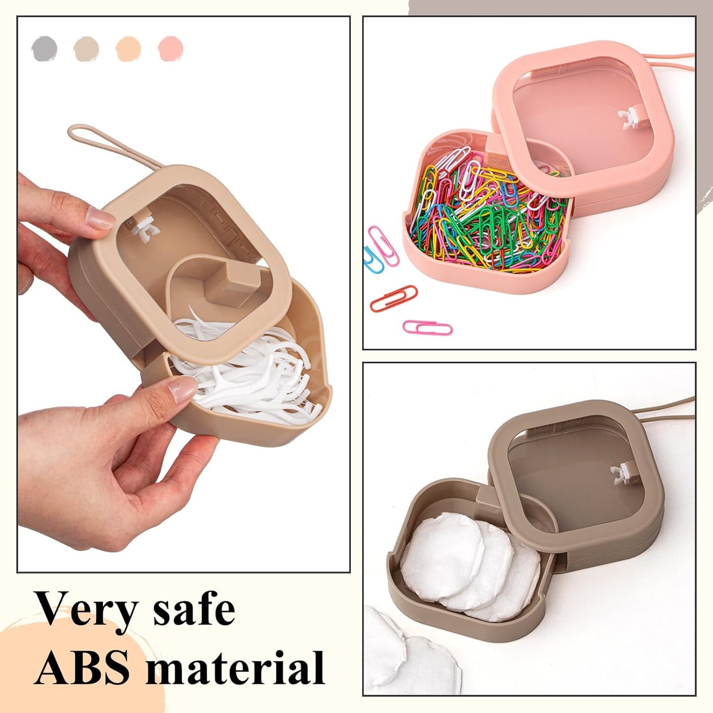 Kathfly 4 Pcs Multicolor Hair Tie Organizer Portable Hair Accessory Storage Containers Stackable Tie Bobby Pin Holder Home Cotton Swab Dispenser Accessories Jewelry Organizer Box