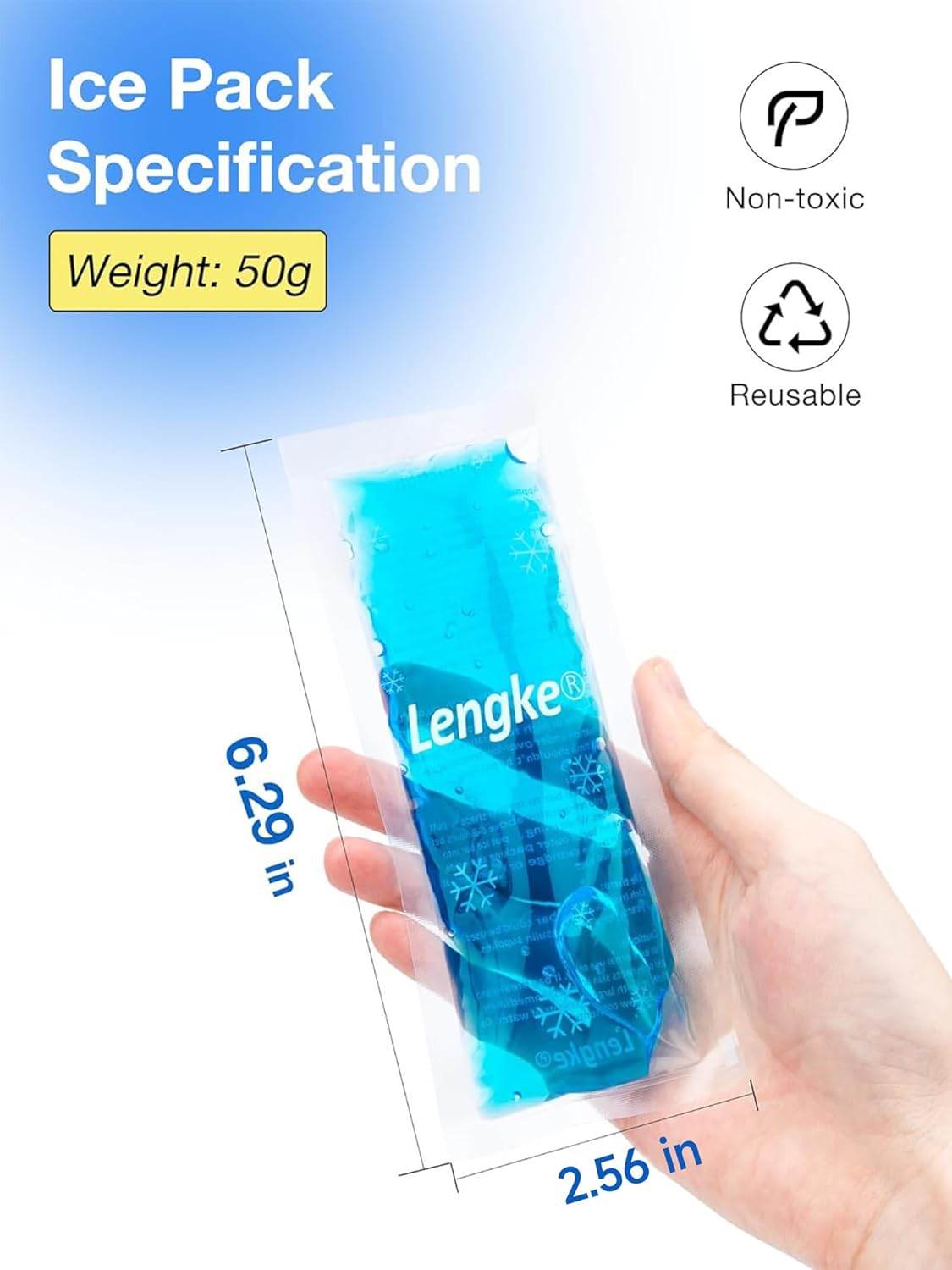 Leng Ke Ice Pack TSA Approved for Travel, Small Ice Packs, Reusable Ice Packs for Medication, Sutiable for Most Insulin Cooler Travel Case (4 Packs)