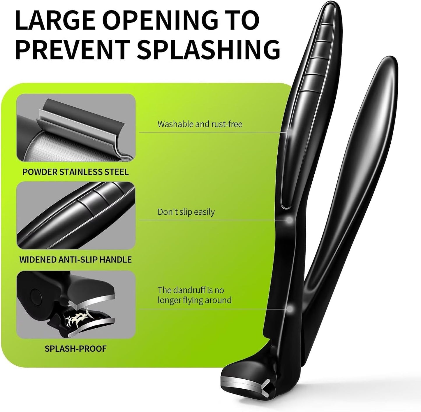 Upgraded Longer Handle Nail Clippers for Seniors and Elderly with Lock Buckle Anti-Slip Heavy-Duty Large Opening Angled Curve toenail Clippers for Thick Nails with Catcher fit Nail for Women and Men