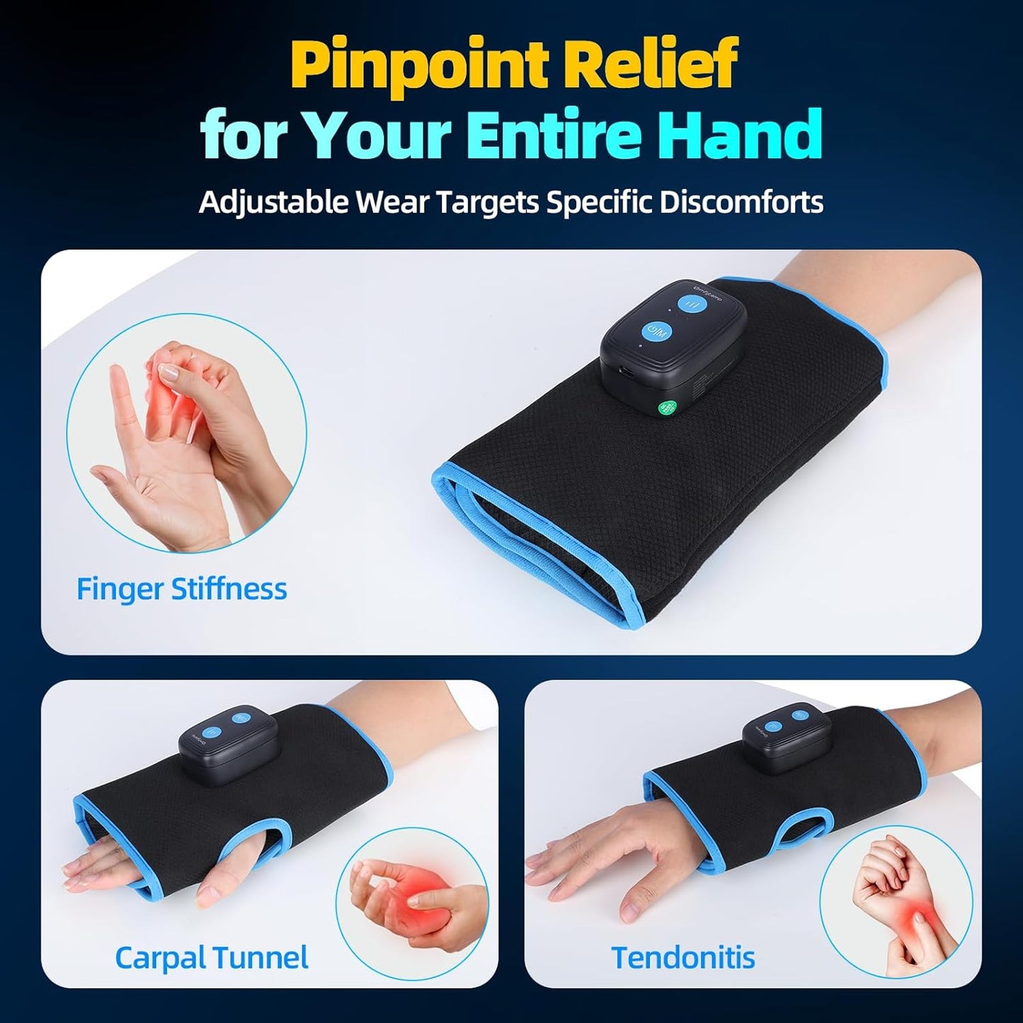 Comfytemp Auto Compression Wrist Ice Pack Wrap for Carpal Tunnel Relief, Reusable Gel Hot Cold Therapy Hand Brace Ice Pack for Injuries, Tendonitis, Arthritis, Wrist Hand Pain, Recovery for Women