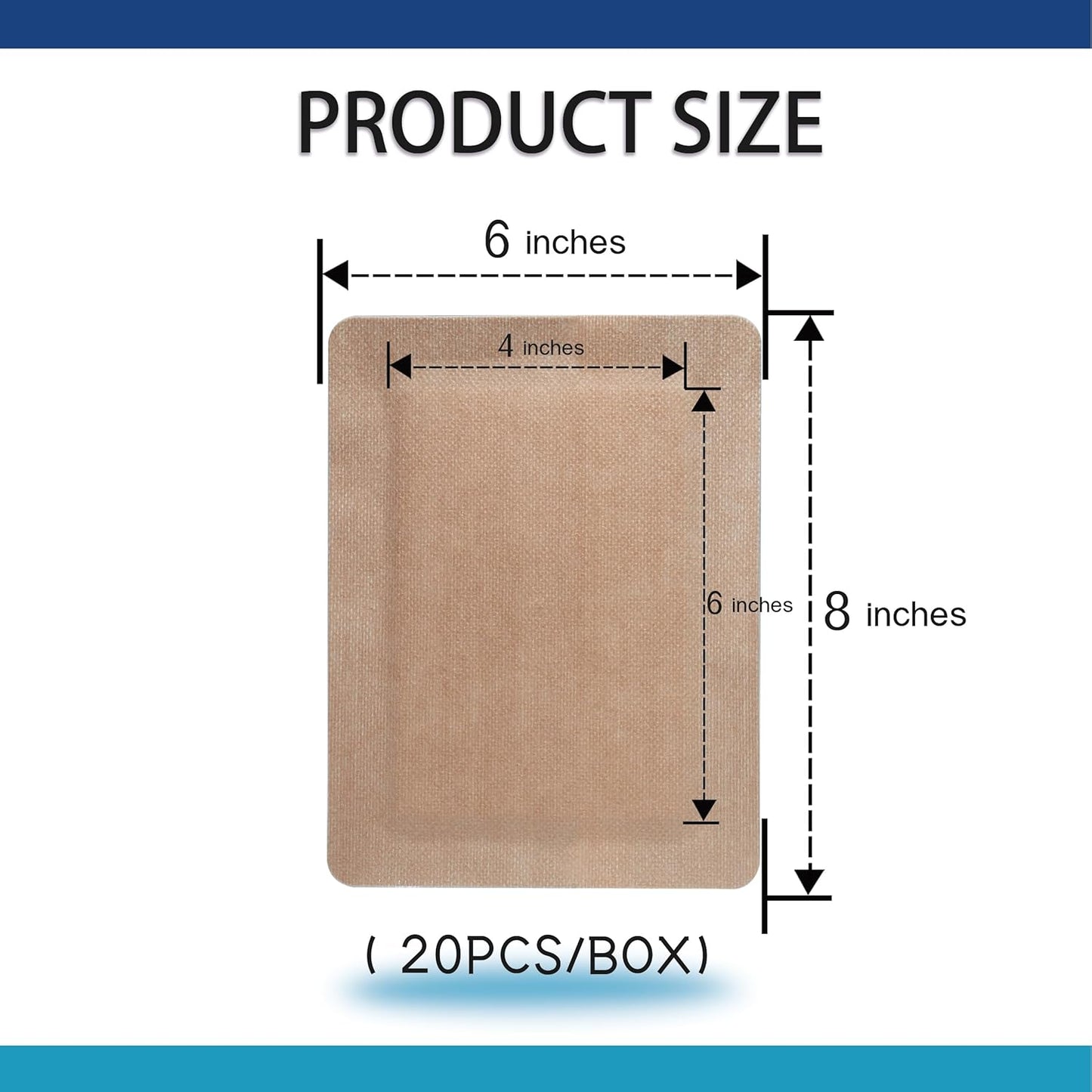 6"X8" 20 PCS Extra Large Sterile Nude Island Dressing Bandage for Wound - Self-Adhesive Boarded Gauze Pads - Latex Free - Medical Grade(Nude, 6"X8"-20PCS)