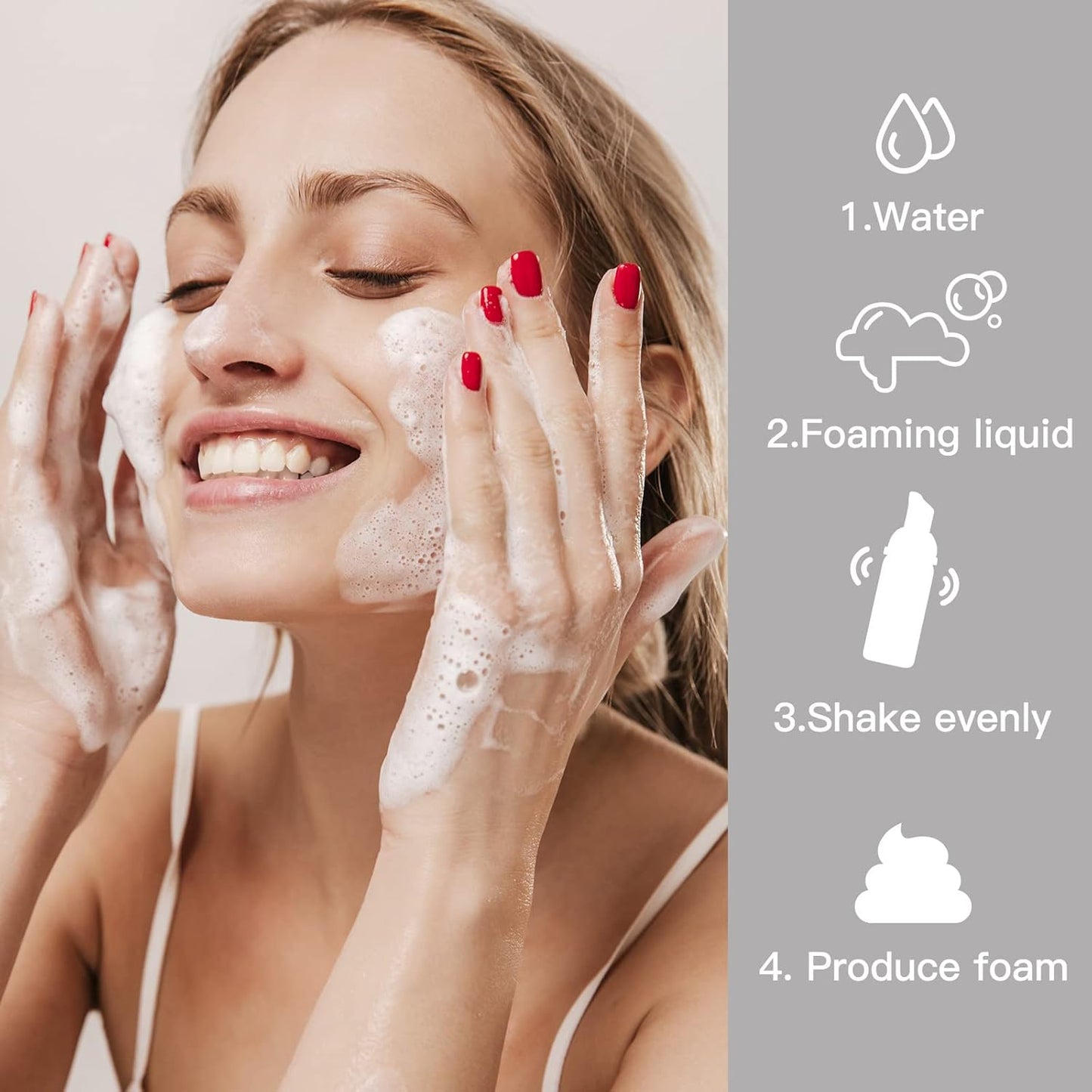 2oz Foam Bottle, Empty Travel Foaming Pump Dispenser for Hand Soap, Lash Cleanser, Shampoo (3PCS, Black)