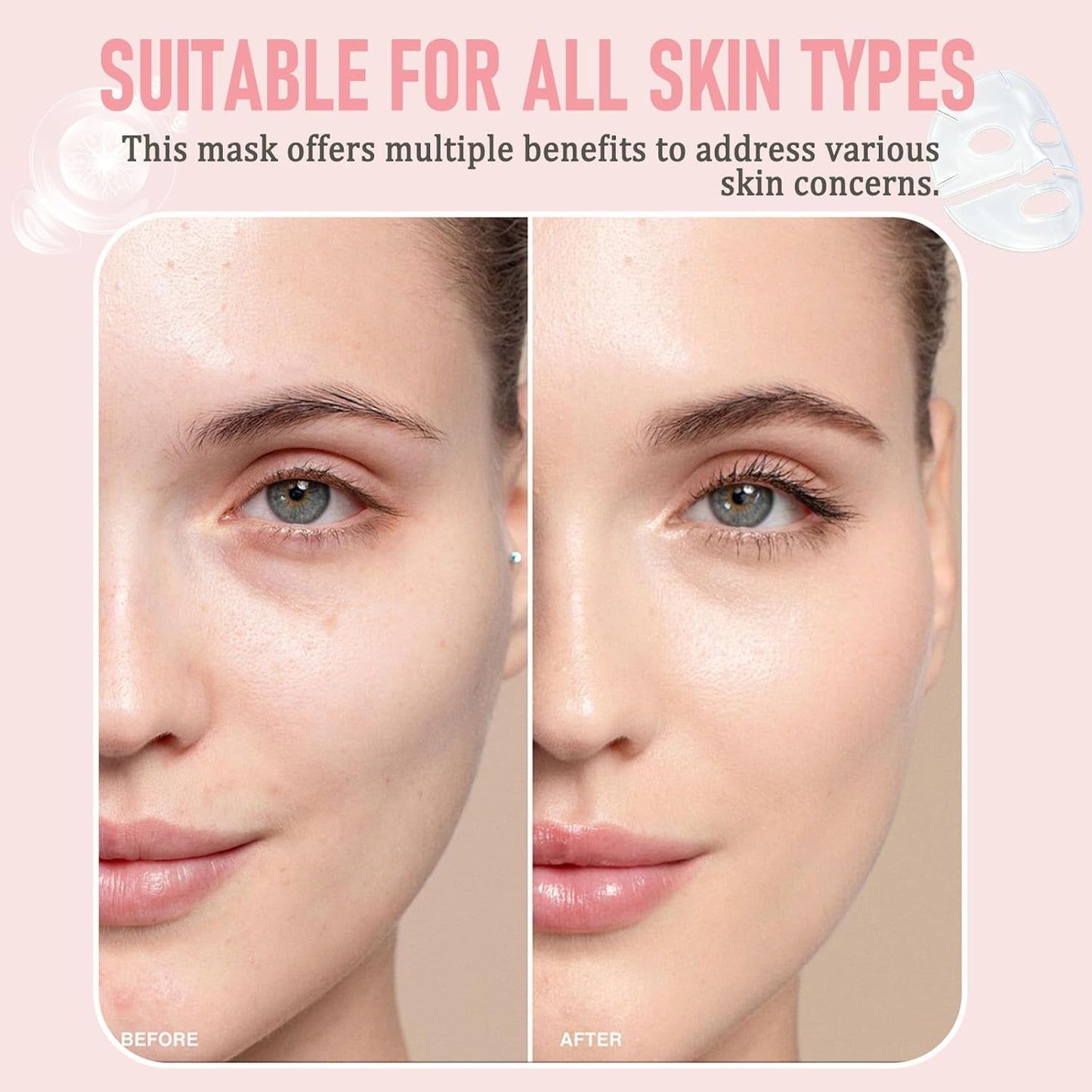 8 Pack Collagen Face Mask, Collagen Face Mask Overnight, Anti-Wrinkle Lifting Collagen Mask, Deeply Hydrates, Minimizes Pores, And Enhances Elasticity